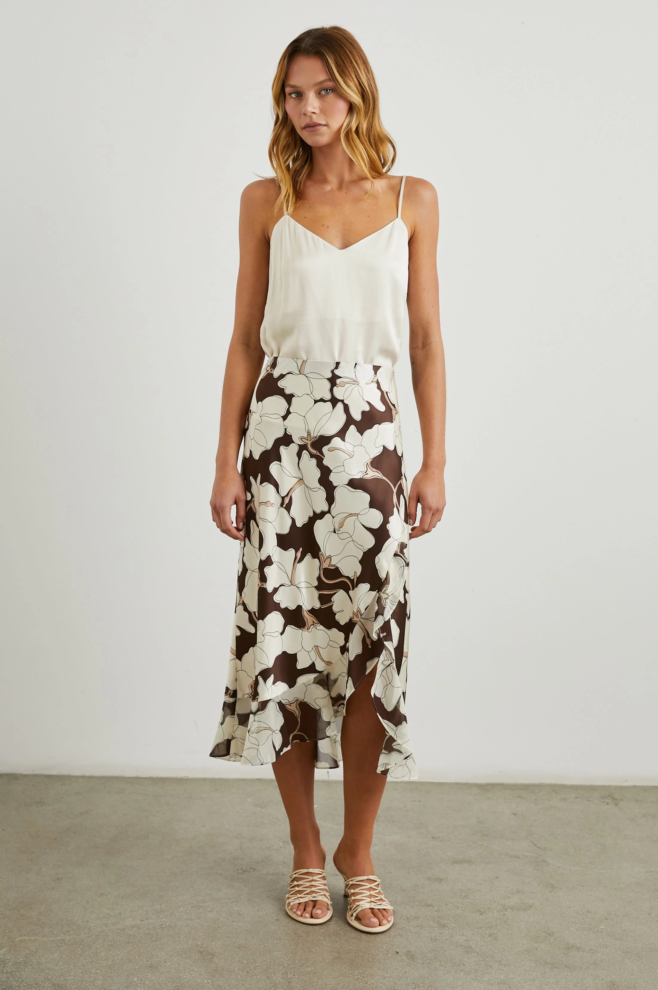 ADIA SKIRT - MOCHA FLORAL - Image 3
