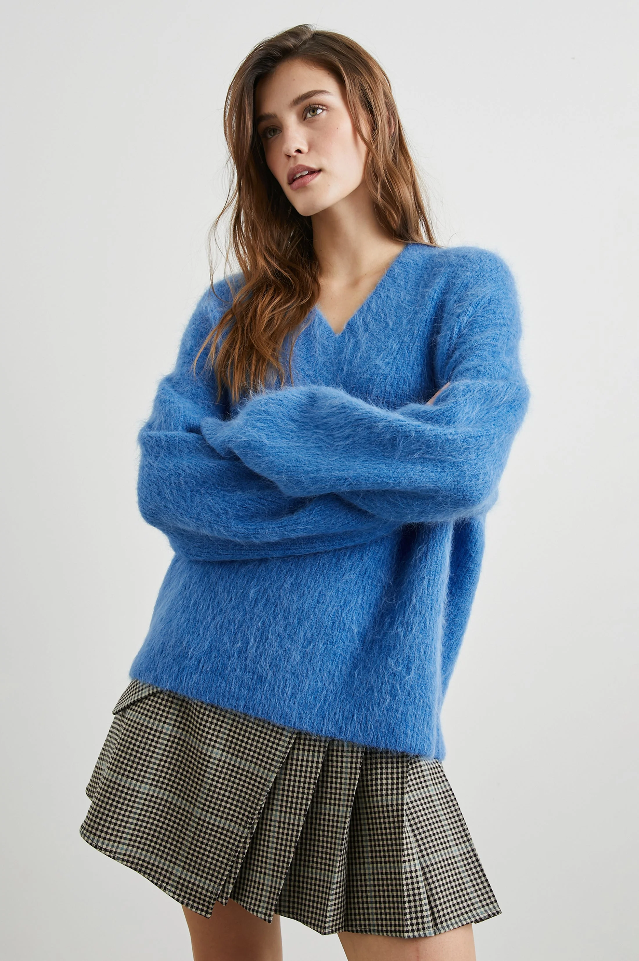 ADRIANA SKIRT - TEAL MULTI CHECK - Image 4