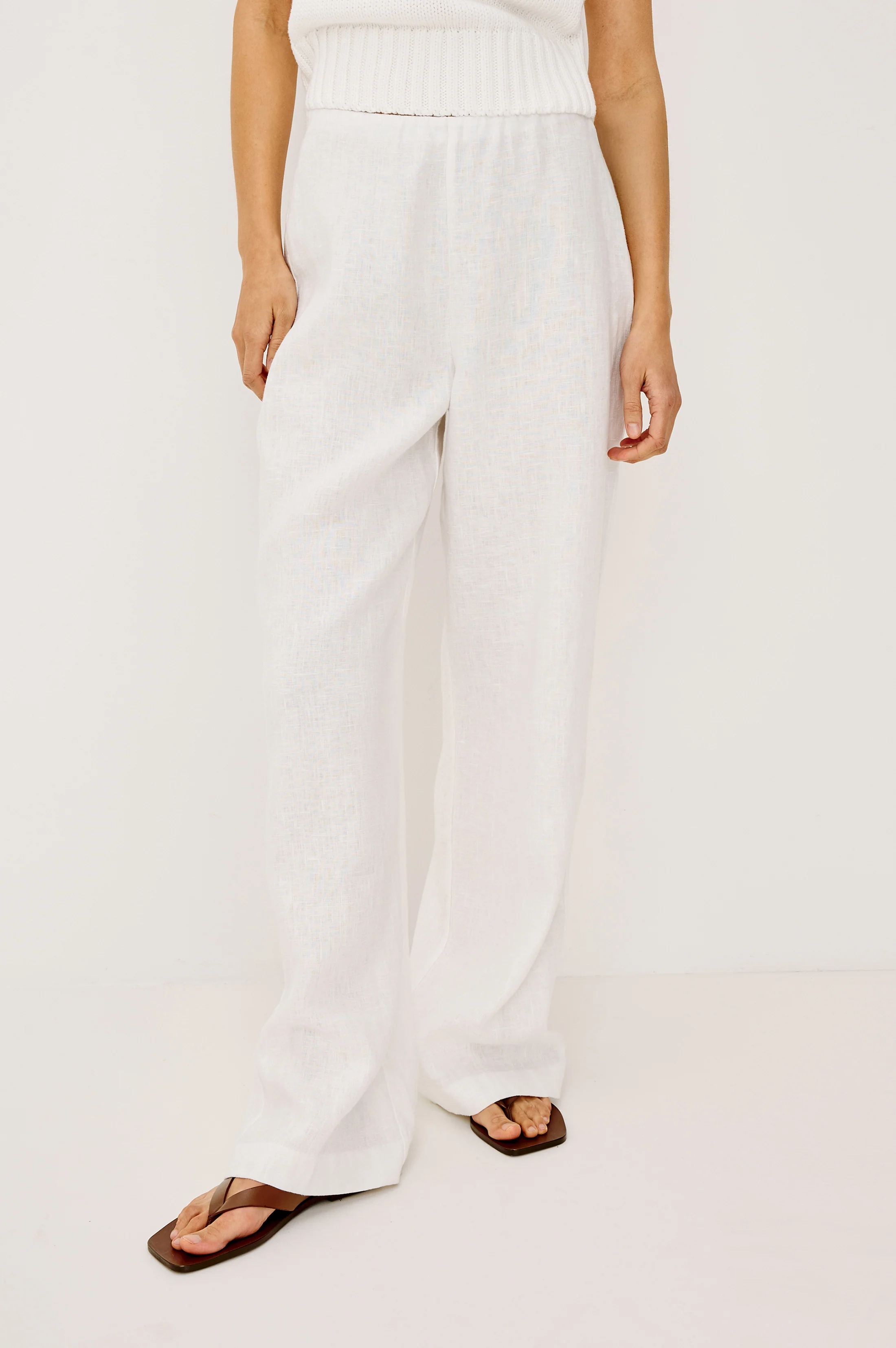 ANDRINE PANT - WHITE LINEN - Image 3