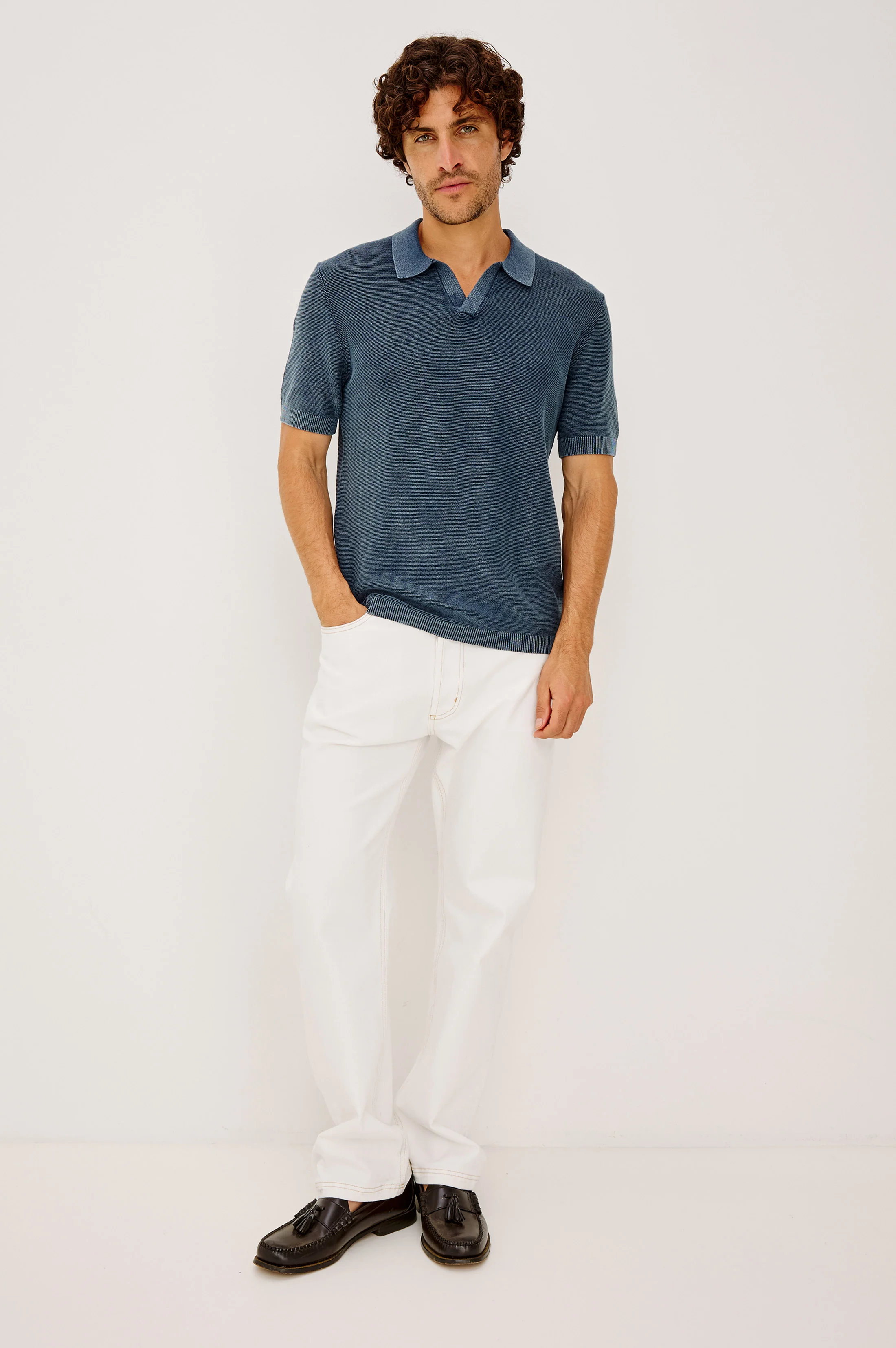 BAKER POLO SHIRT - SUNWASHED NAVY - Image 3