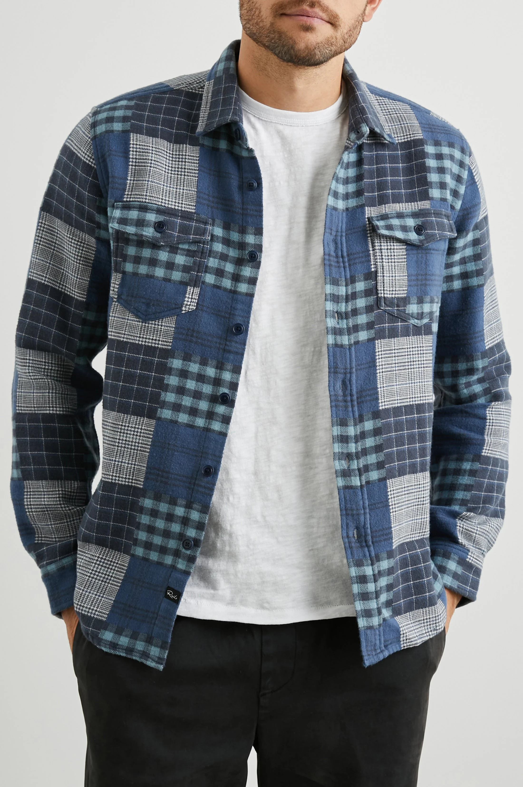 BANTON SHIRT - BLUE PATCHWORK