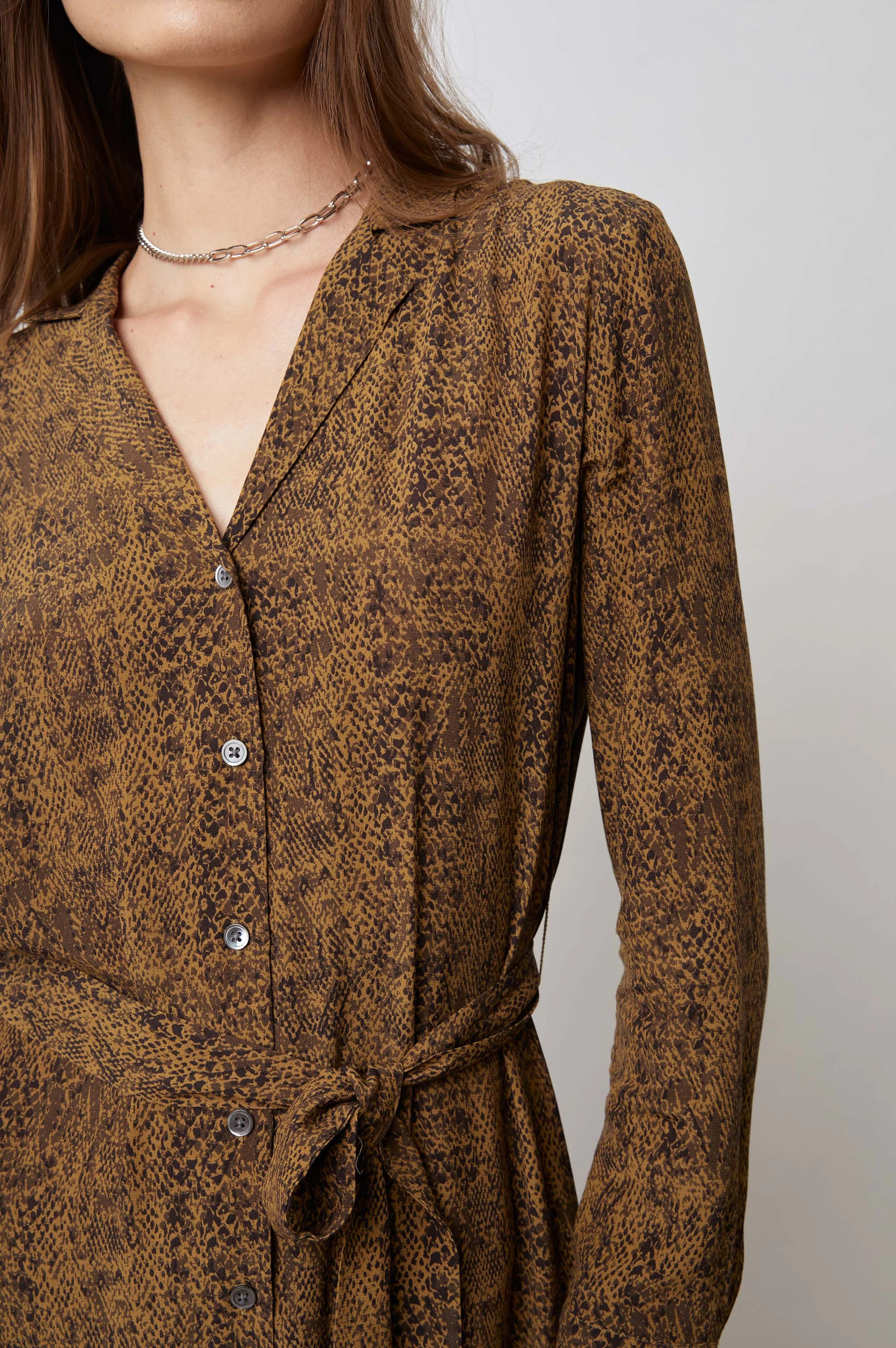BEATRICE DRESS - SEPIA PYTHON - Image 2