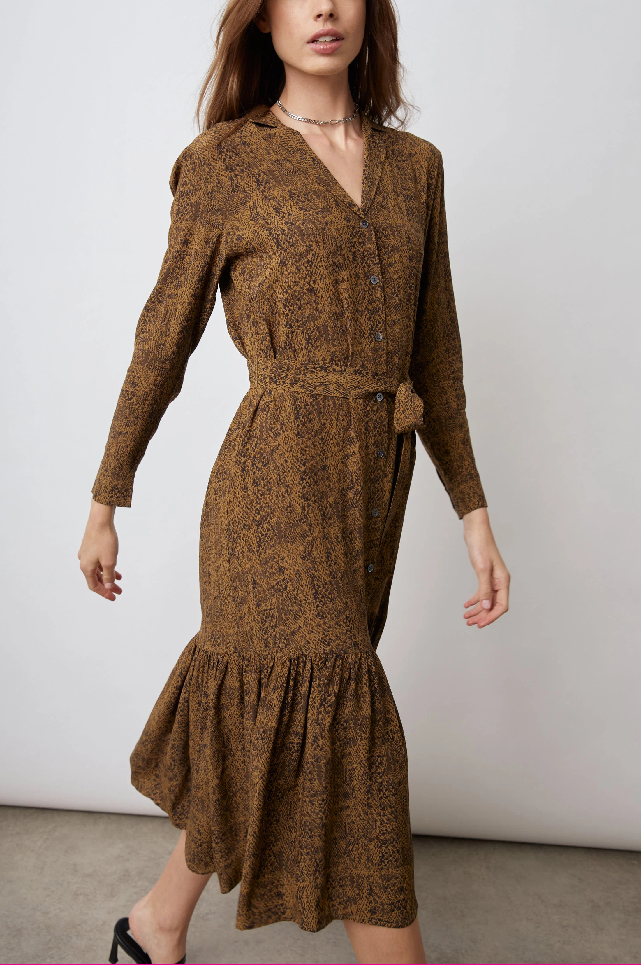 BEATRICE DRESS - SEPIA PYTHON - Image 3