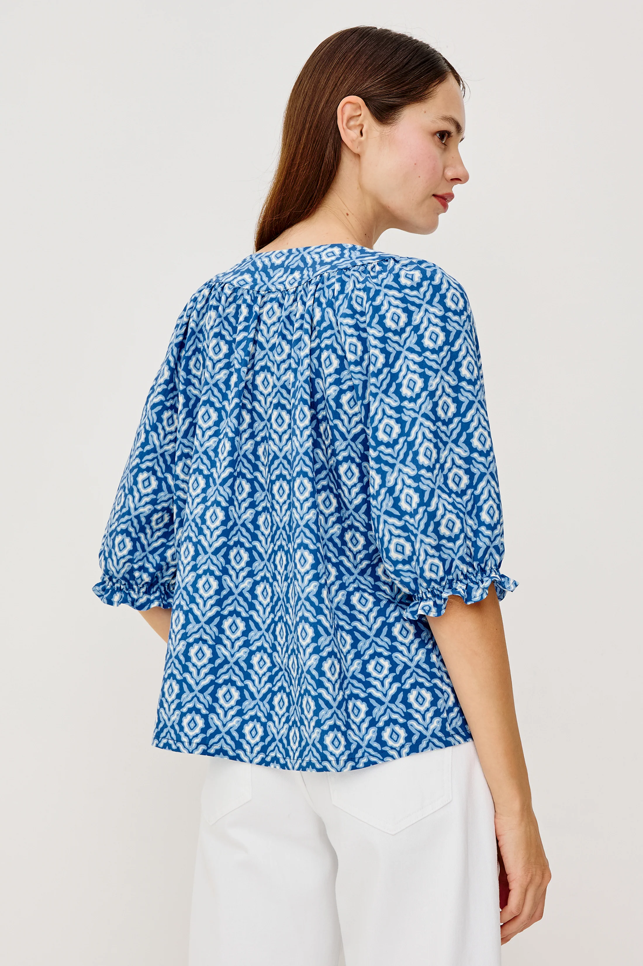 BELINA TOP - BLUE IKAT - Image 5