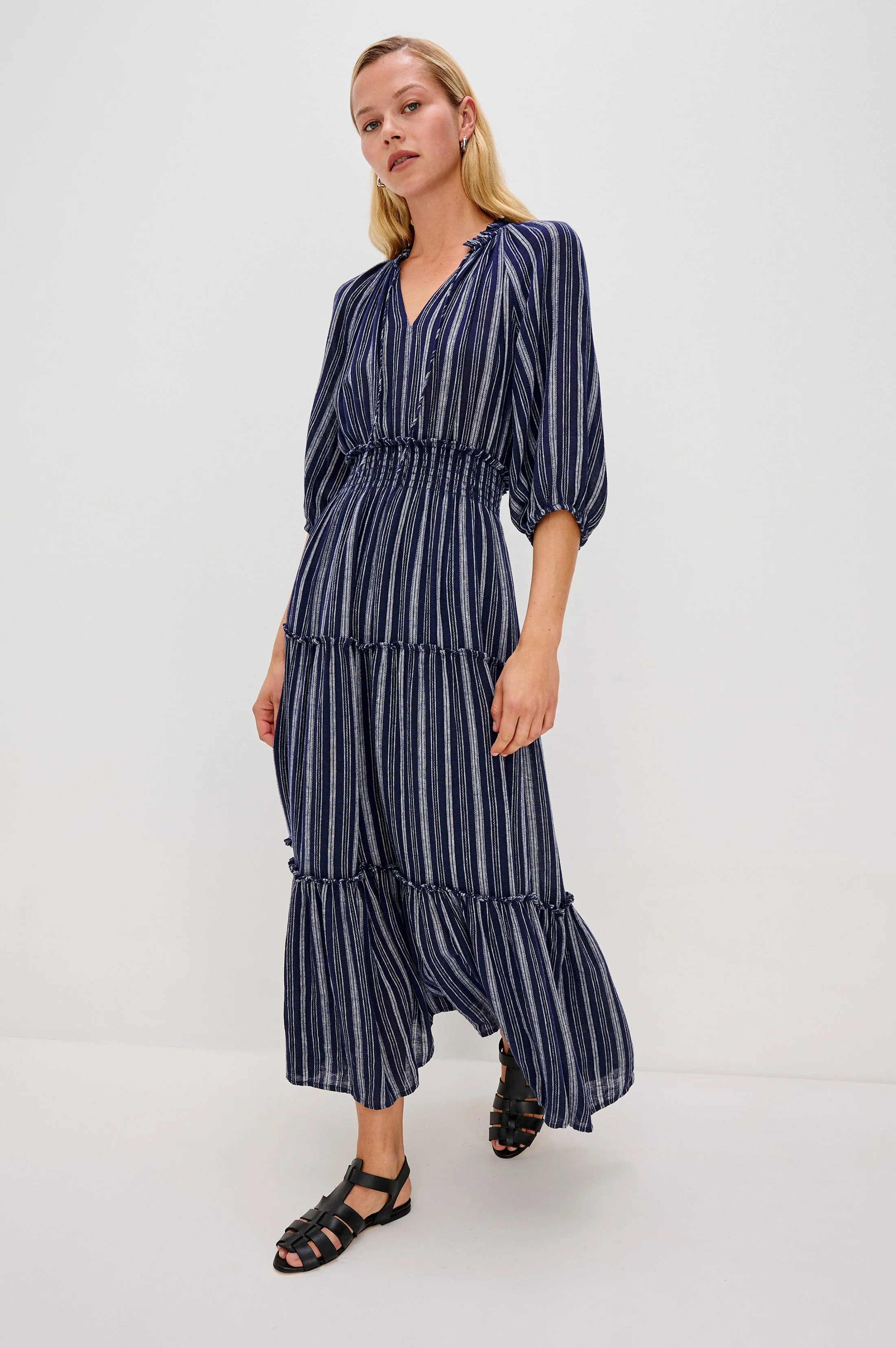 CATERINE DRESS - ROCHE STRIPE - Image 3