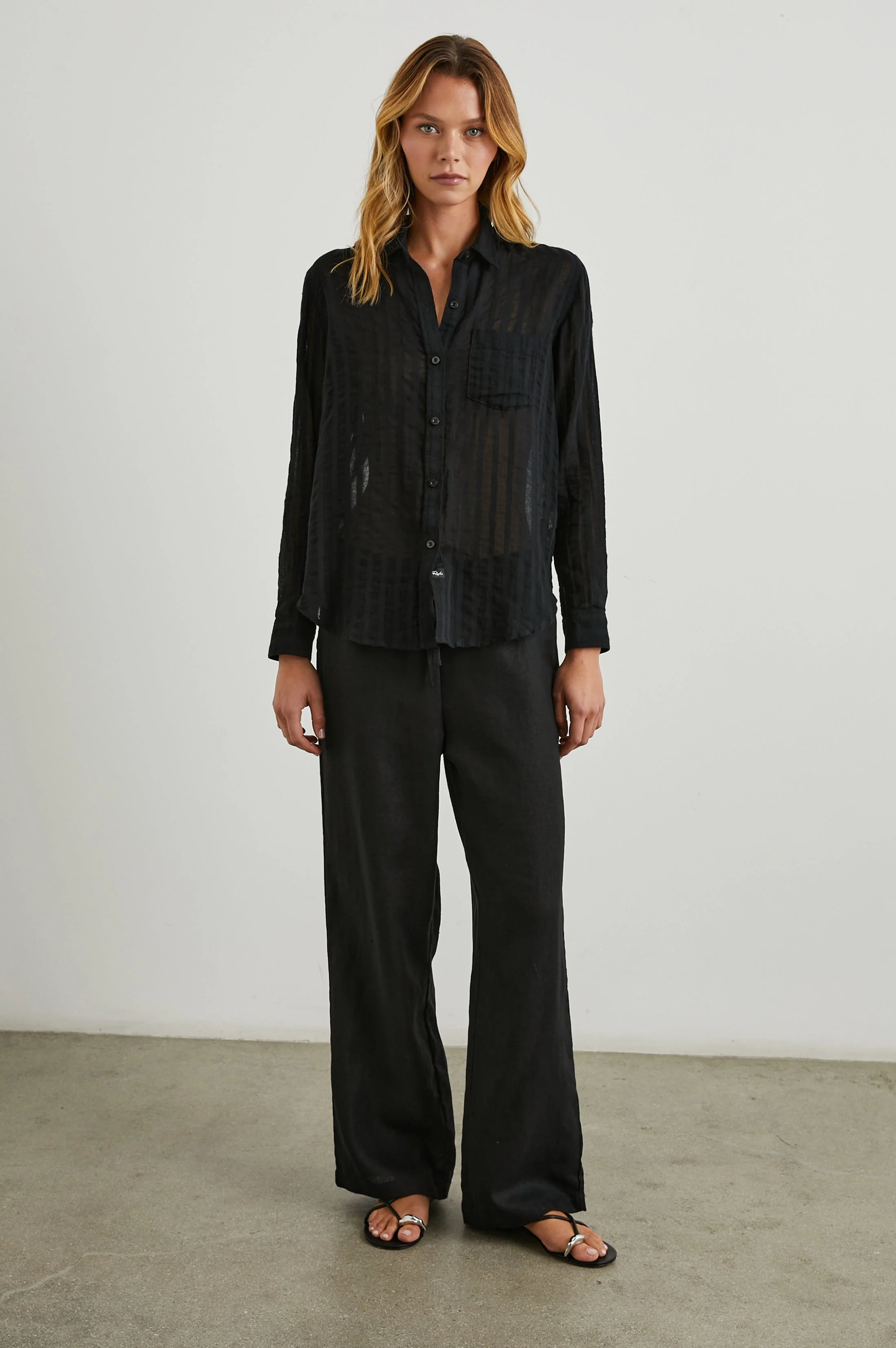 CHARLI SHIRT - BLACK SHADOW STRIPE - Image 3