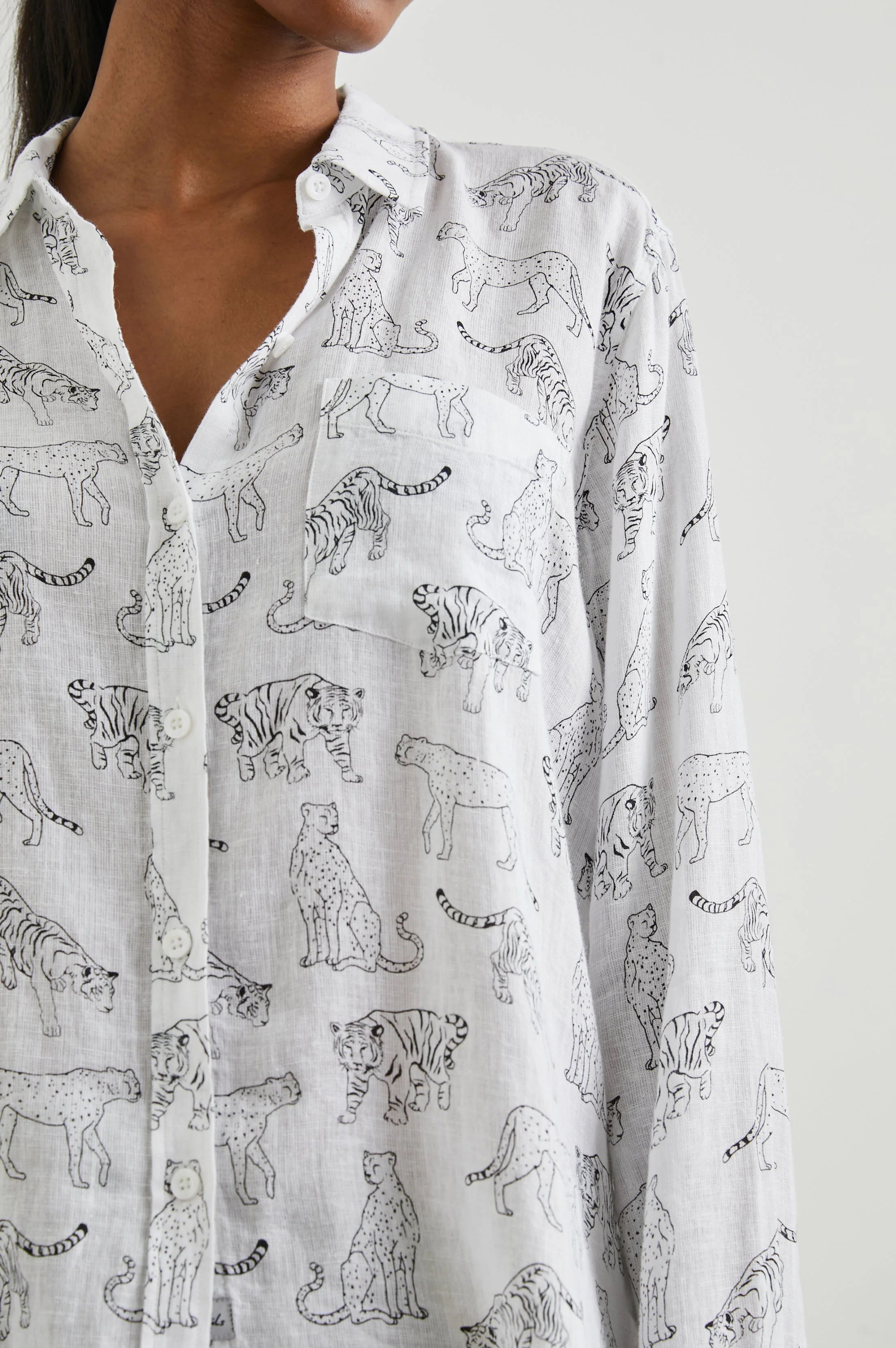 CHARLI SHIRT - IVORY JUNGLE CATS - Image 2