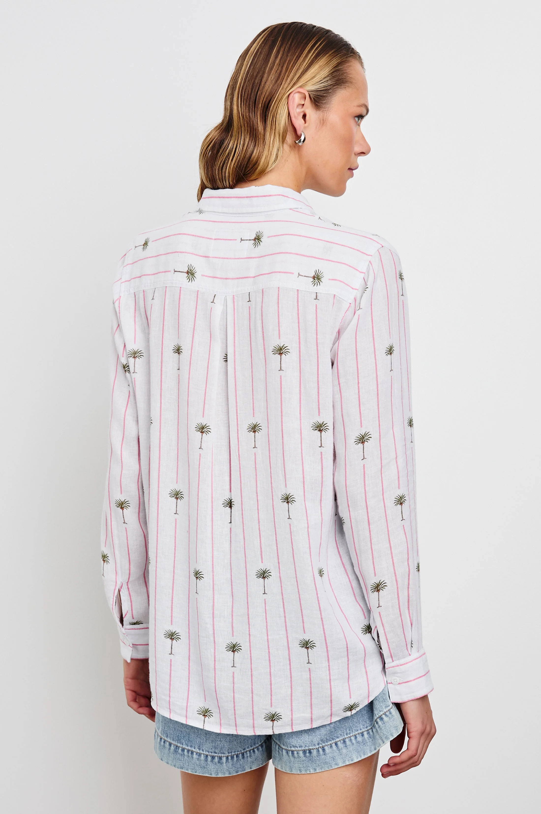 CHARLI SHIRT - PINK PALM STRIPE - Image 5