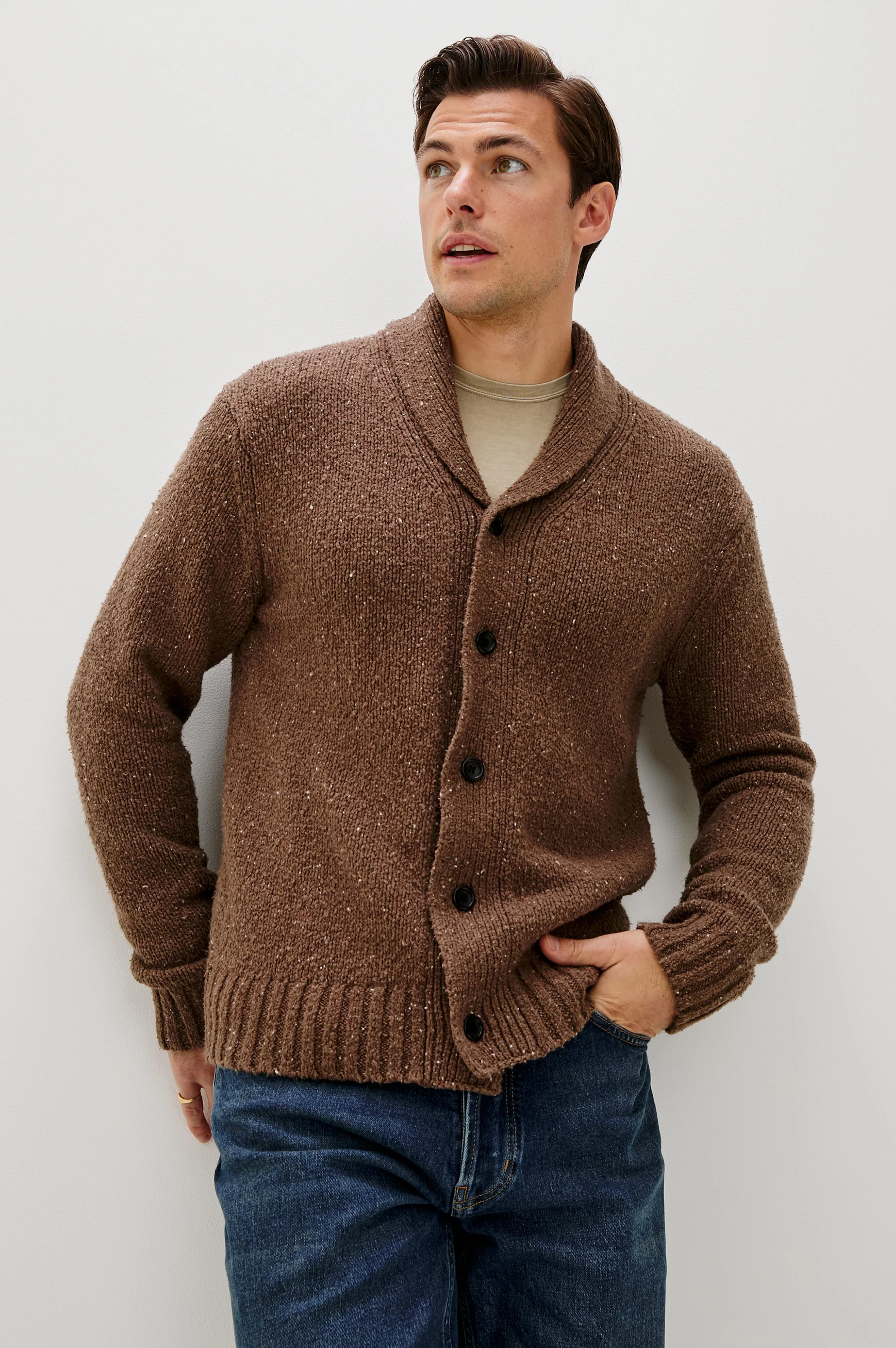 CORDEN CARDIGAN - CHESTNUT SPECKLE