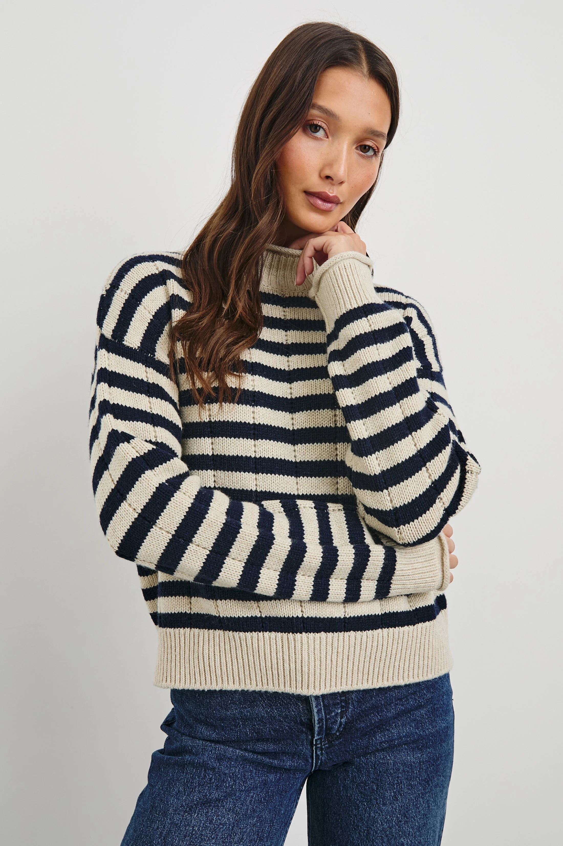 CORRINE SWEATER - OAT NAVY STRIPE - Image 4