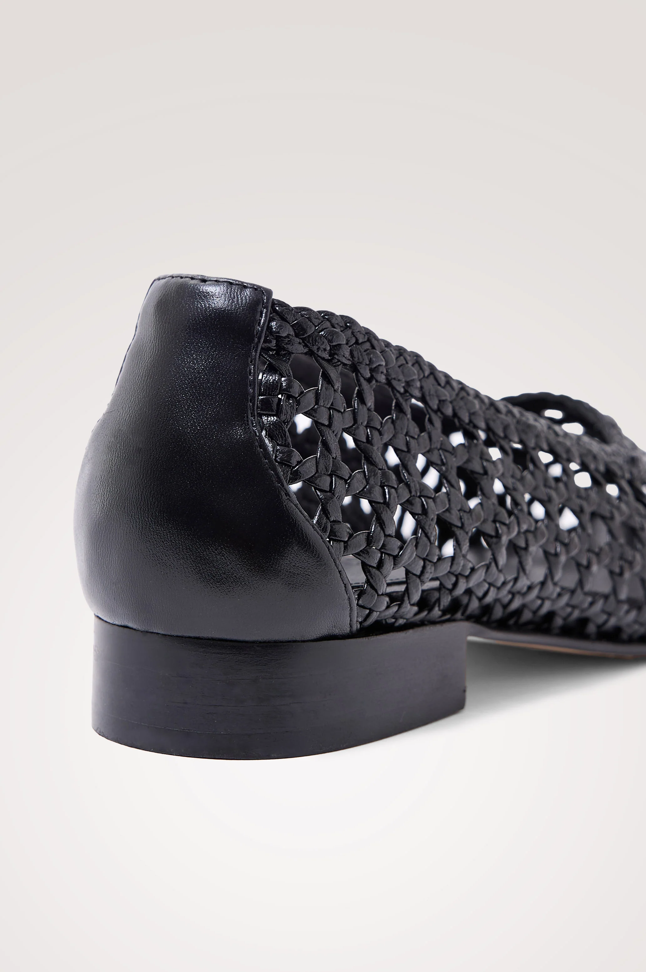 CORTONA WOVEN BALLET FLAT  - BLACK LEATHER - Image 4