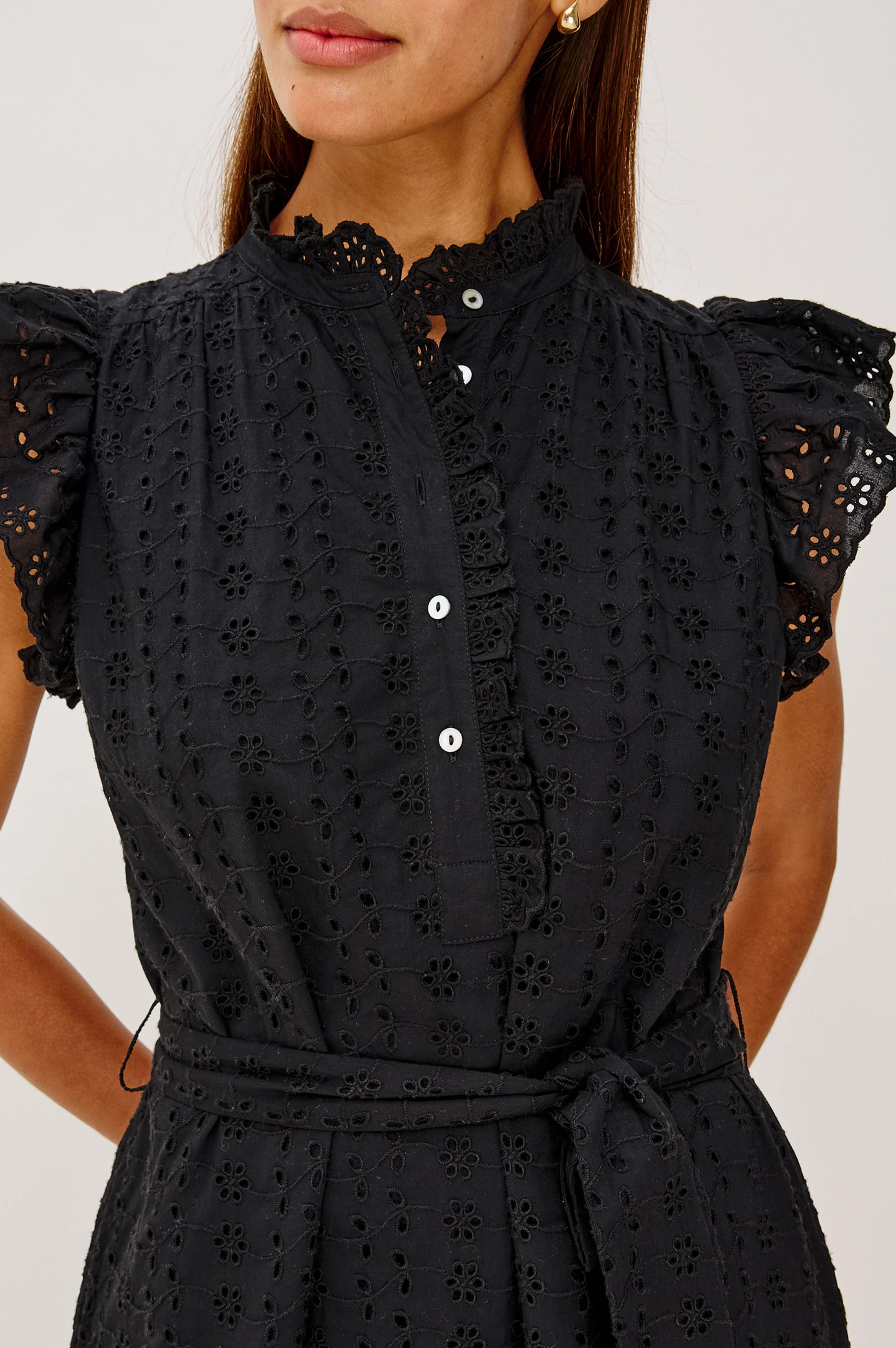 DARCY DRESS - BLACK EYELET - Image 2