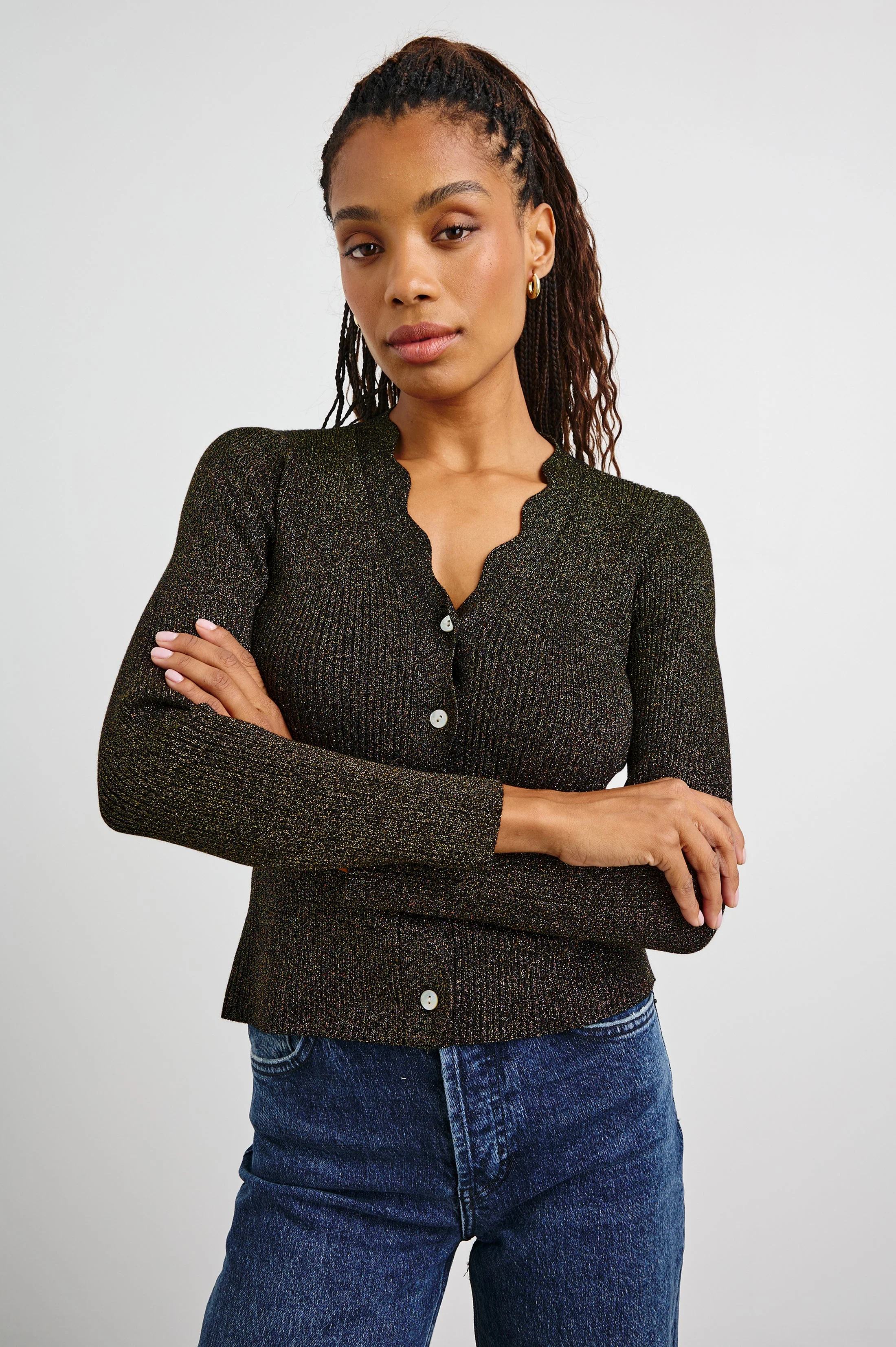 DITA CARDIGAN - GOLD LUREX - Image 3