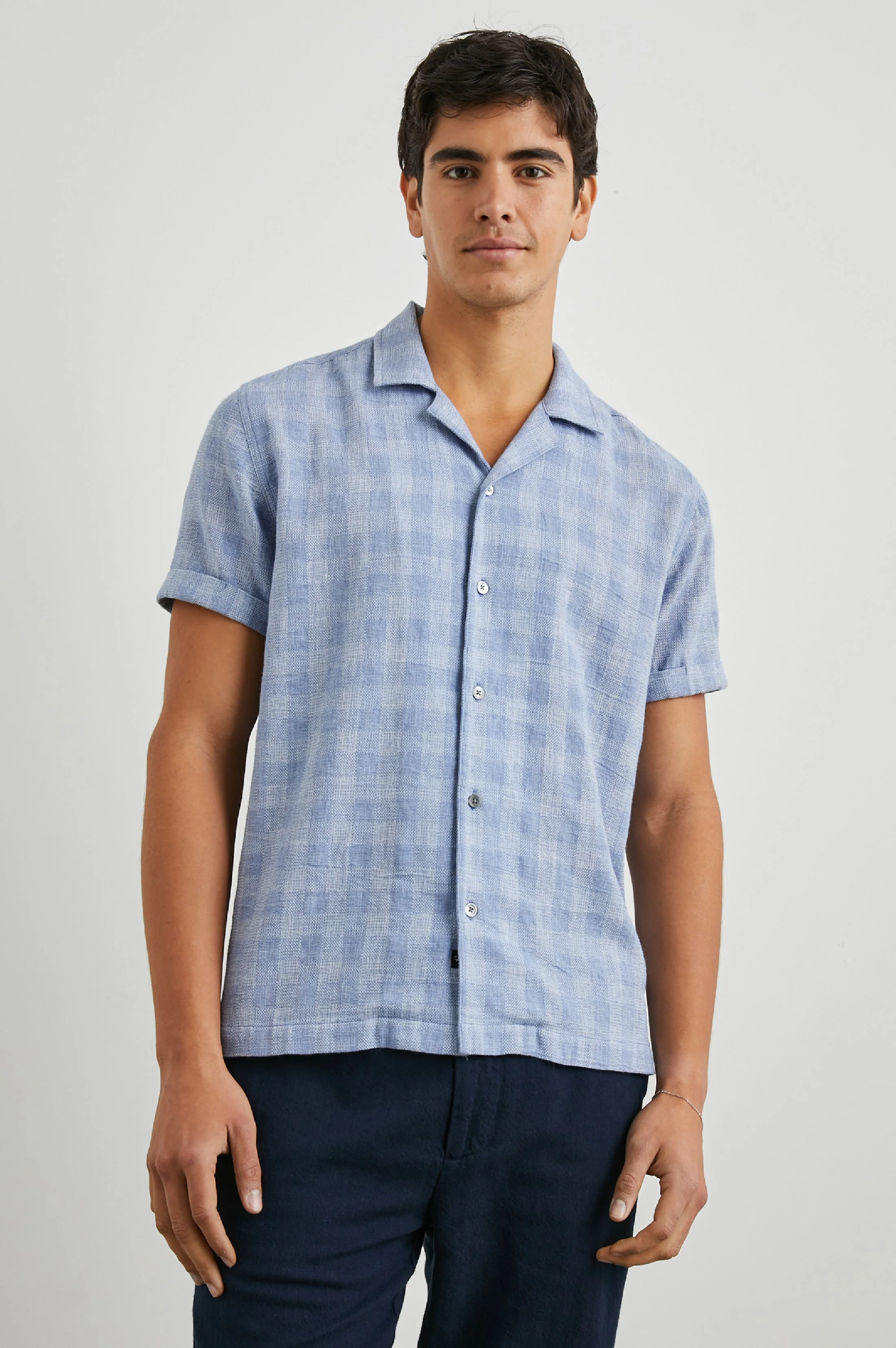 DRESDEN SHIRT - HOMESPUN BLUE GINGHAM - Image 3