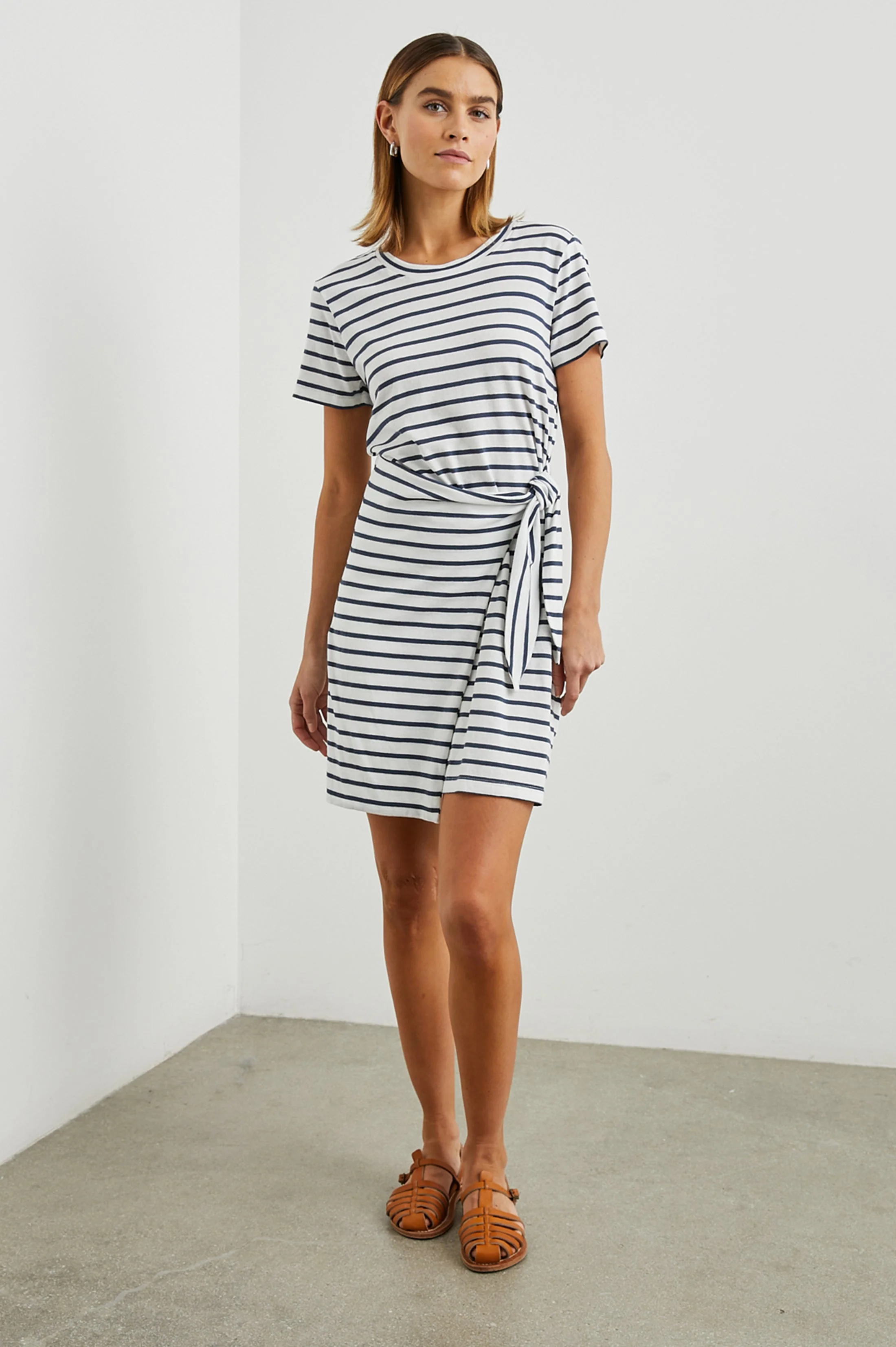 EDIE DRESS - IVORY NAVY STRIPE - Image 3