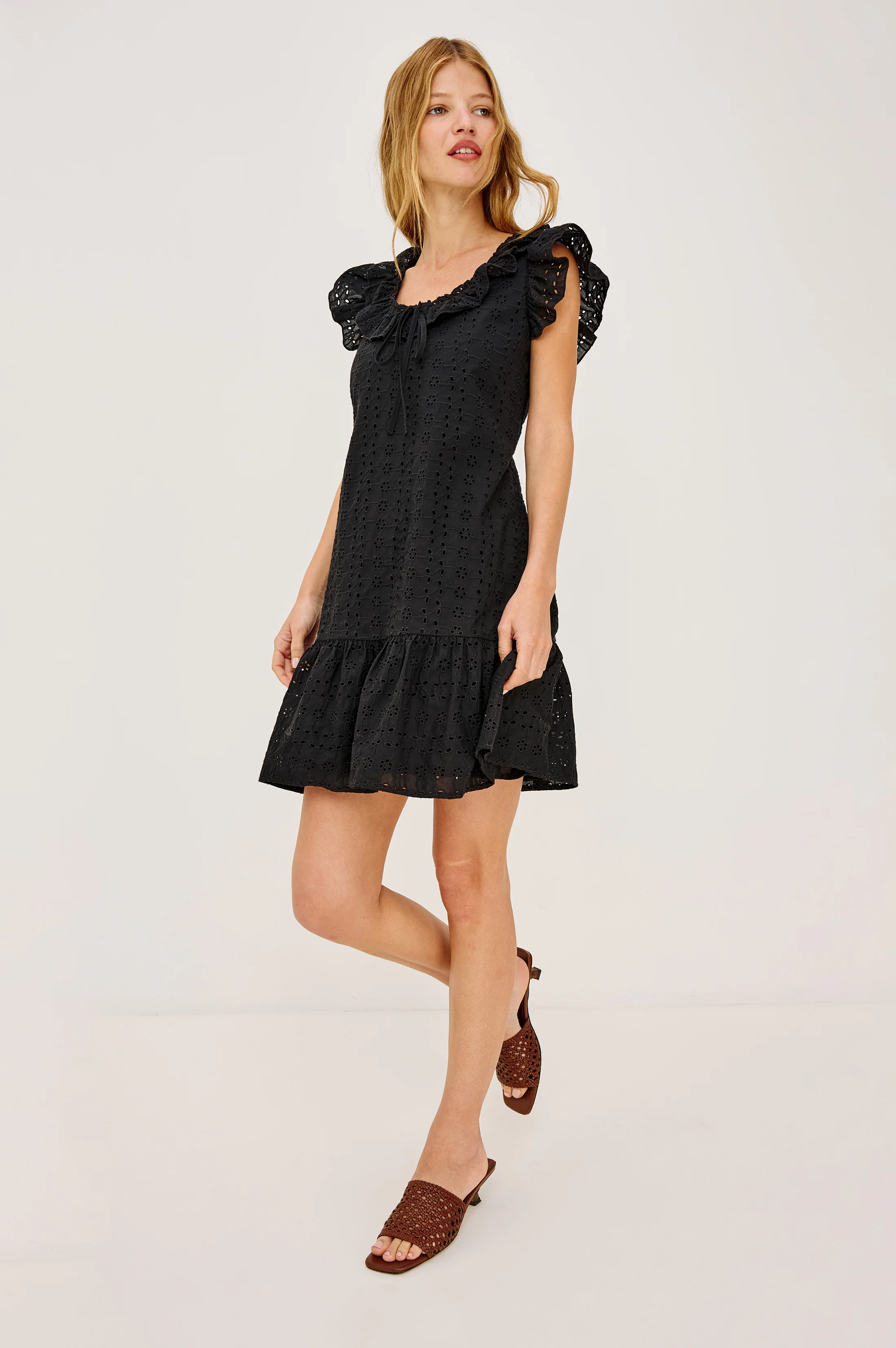 ESSIE DRESS - BLACK EYELET