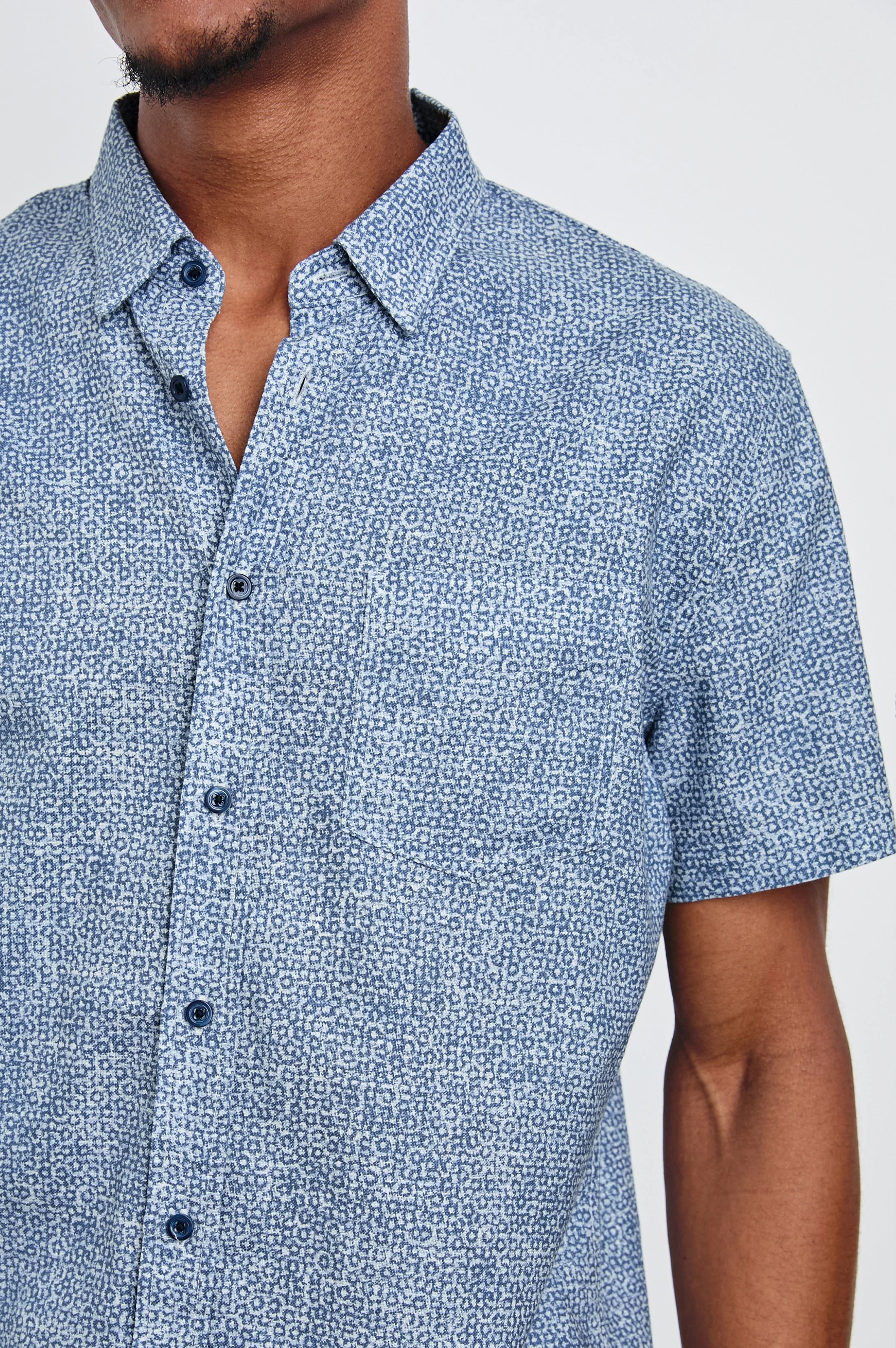 FAIRFAX SHIRT - ABSTRACT BLOCK BLUE - Image 2
