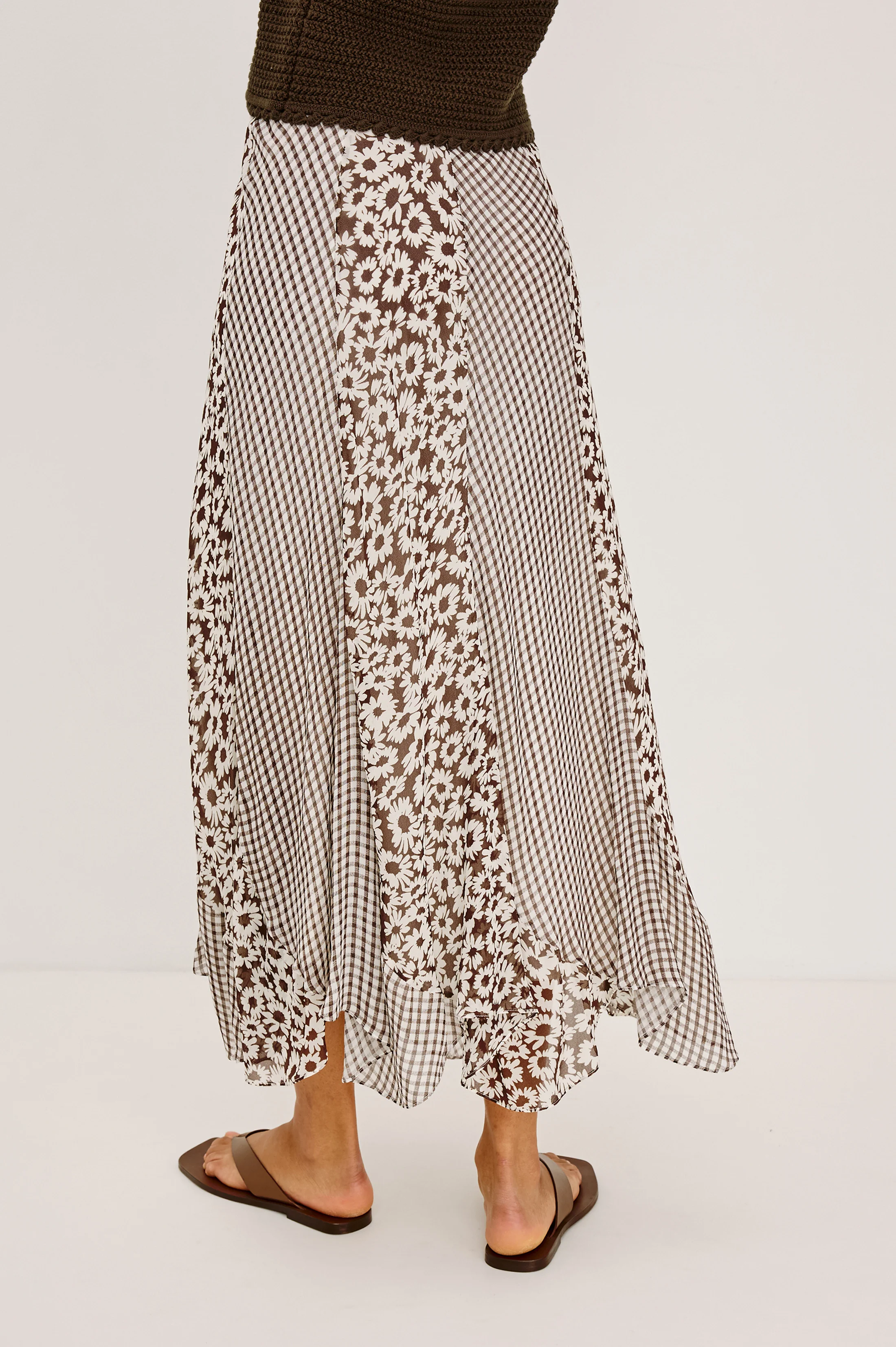FELINA SKIRT - ESPRESSO DAISY GINGHAM MIX - Image 4
