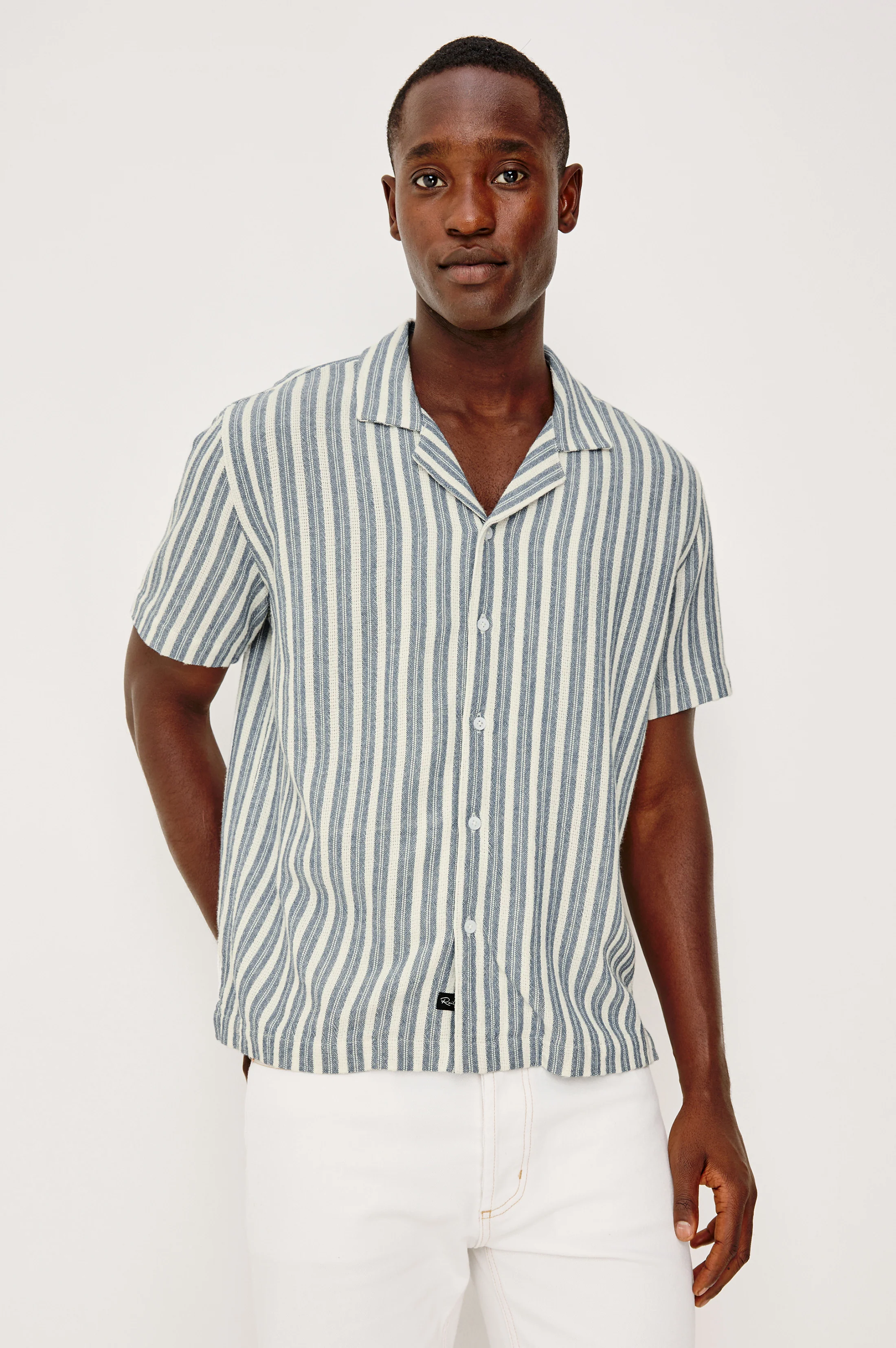 FIELDER SHIRT - MARINE WHITE STRIPE