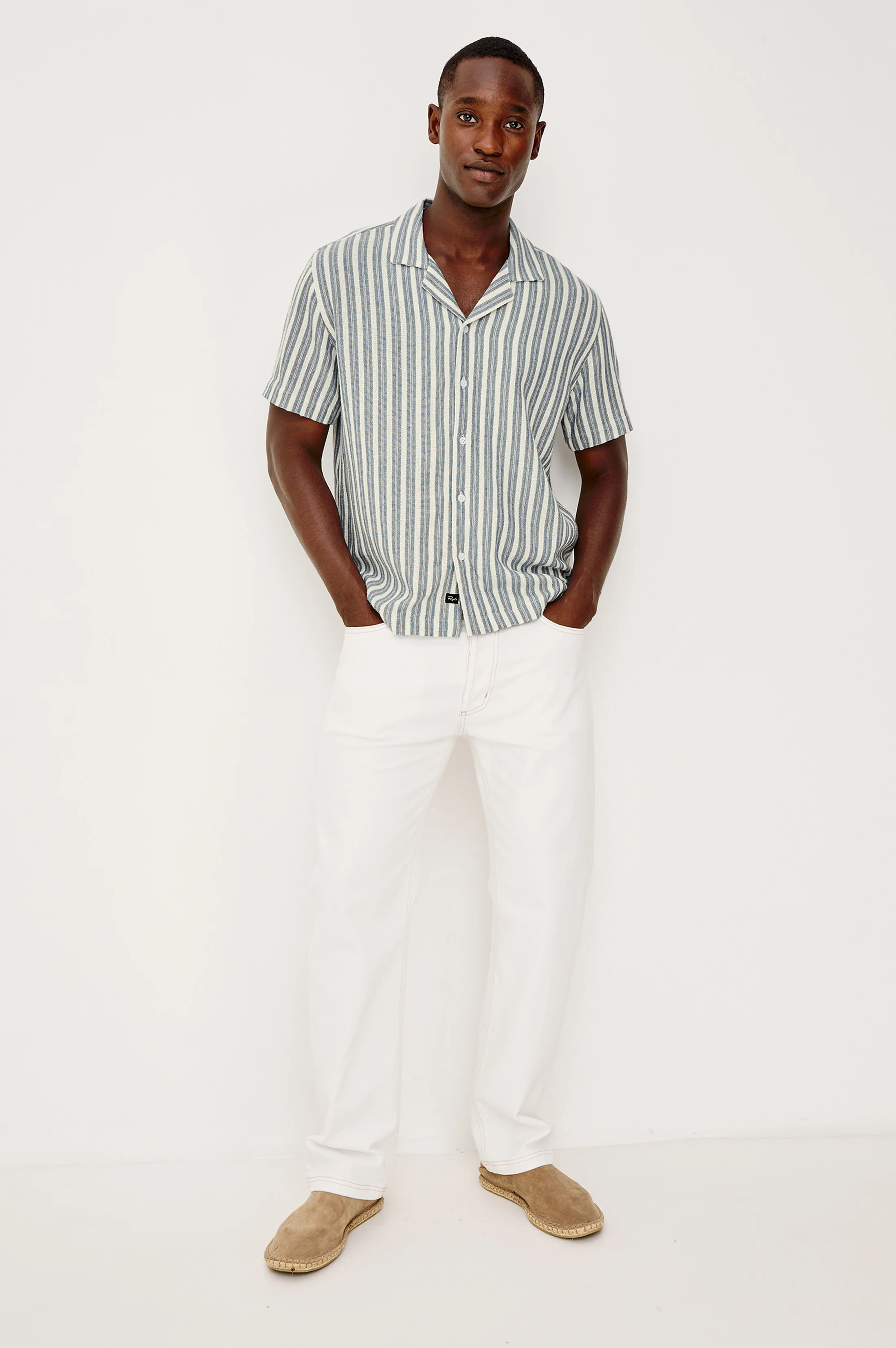 FIELDER SHIRT - MARINE WHITE STRIPE - Image 3