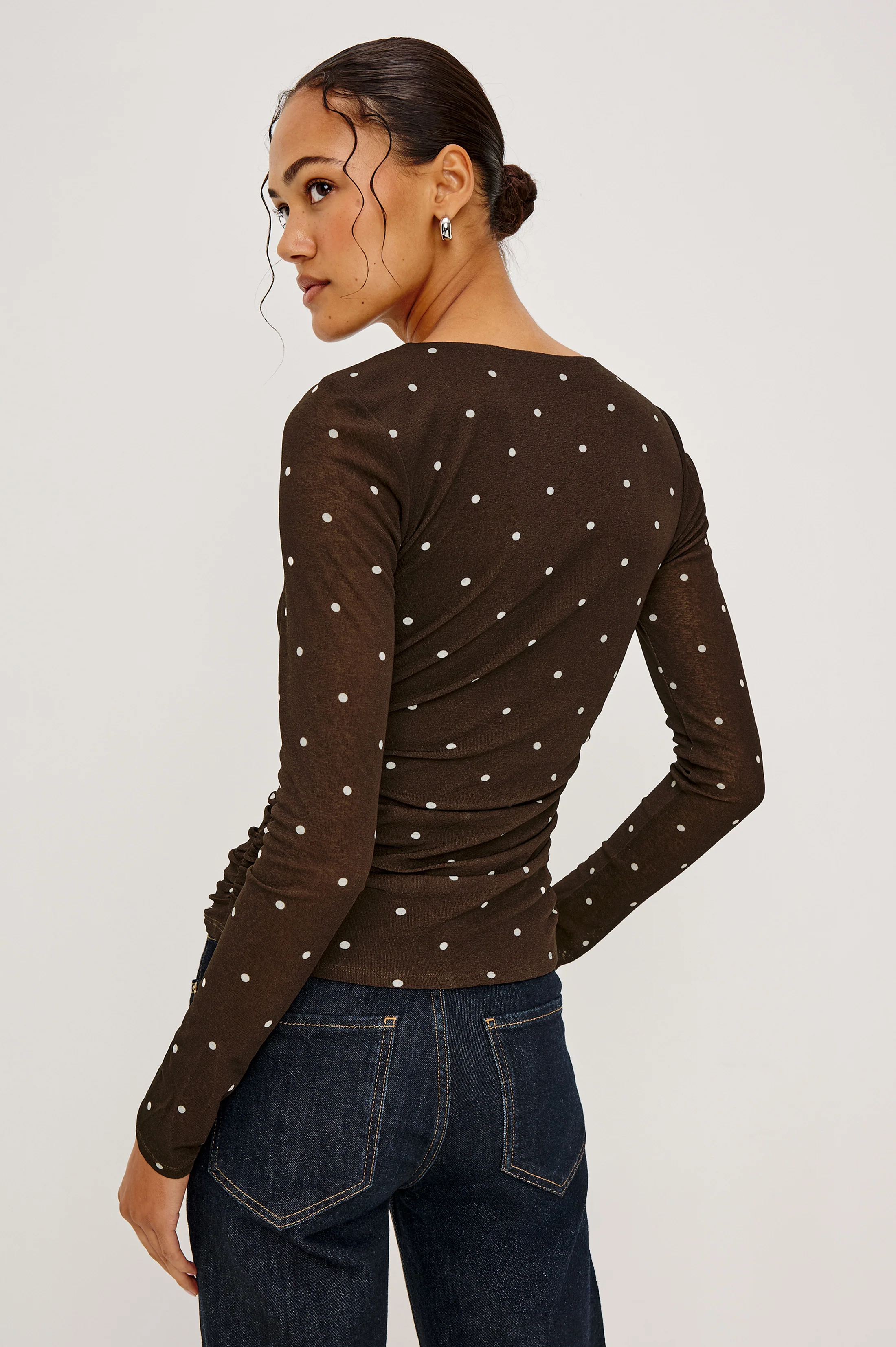 GEORGINA TOP - COCOA POLKA DOTS - Image 5