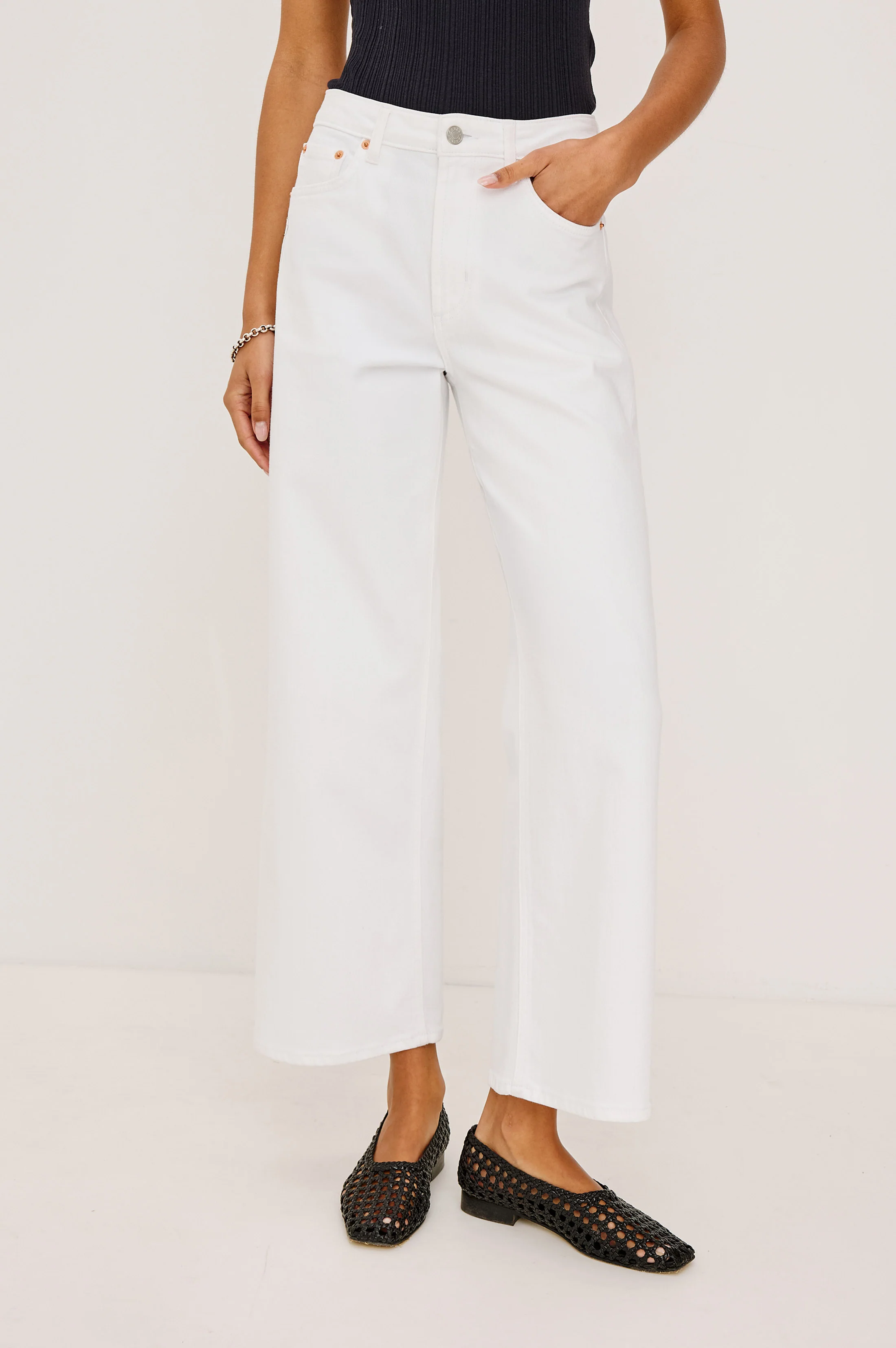 GETTY CROP WIDE LEG - SALT WHITE - Image 4