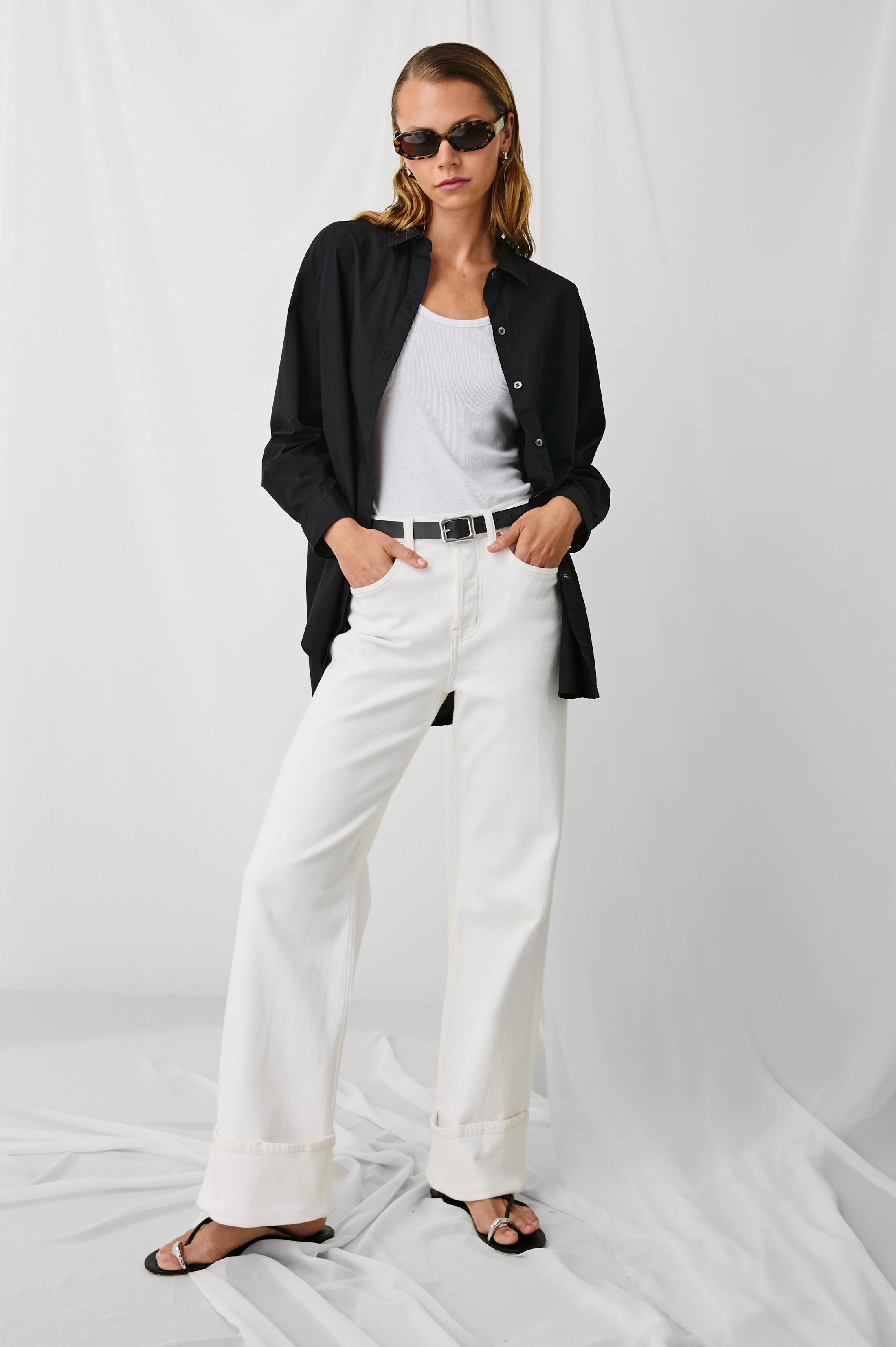 GETTY WIDE LEG - VINTAGE ECRU CUFFED