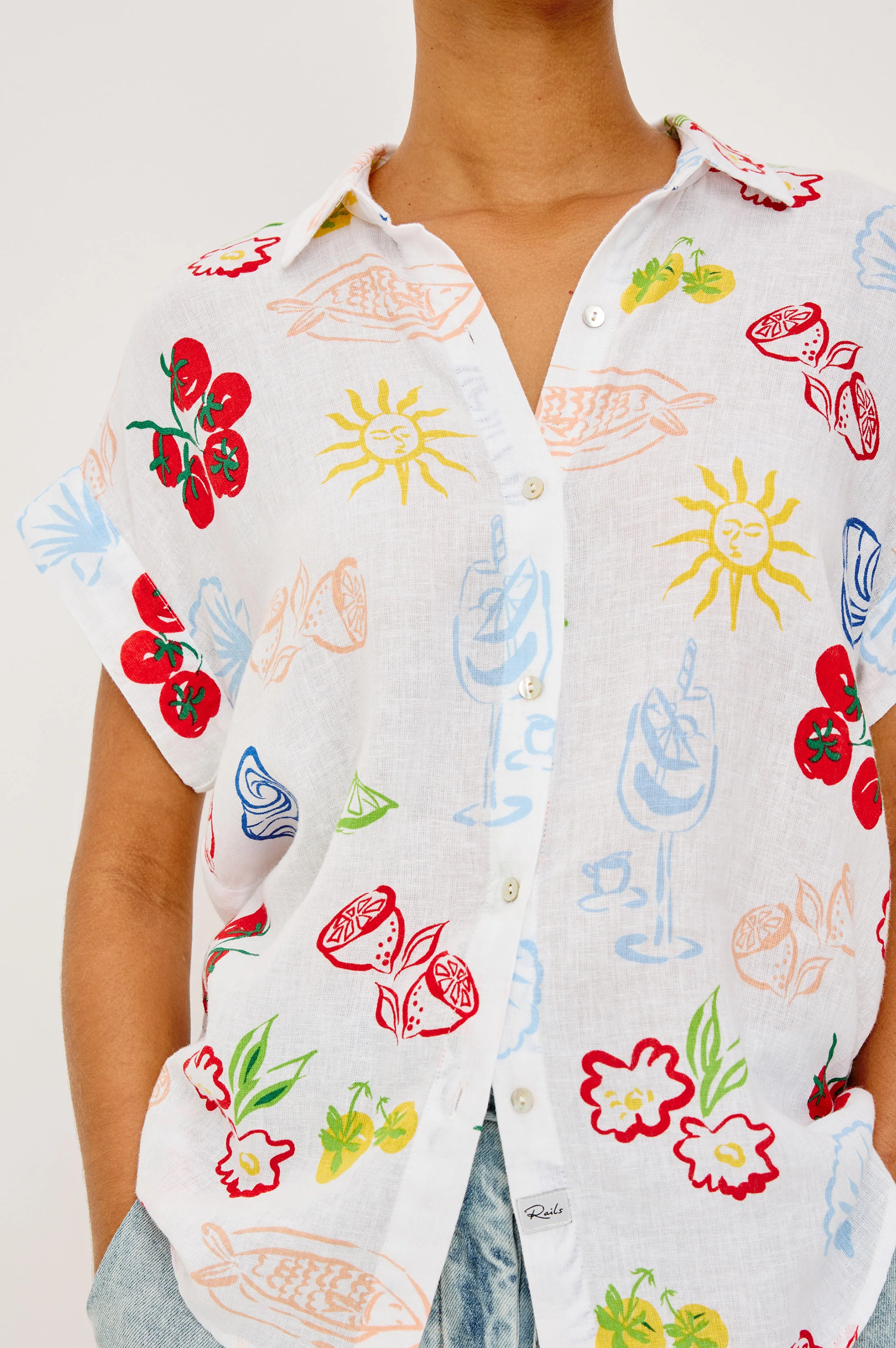 RAILS X GIADZY FARRAH SHIRT - WHITE ANTIPASTI - Image 2