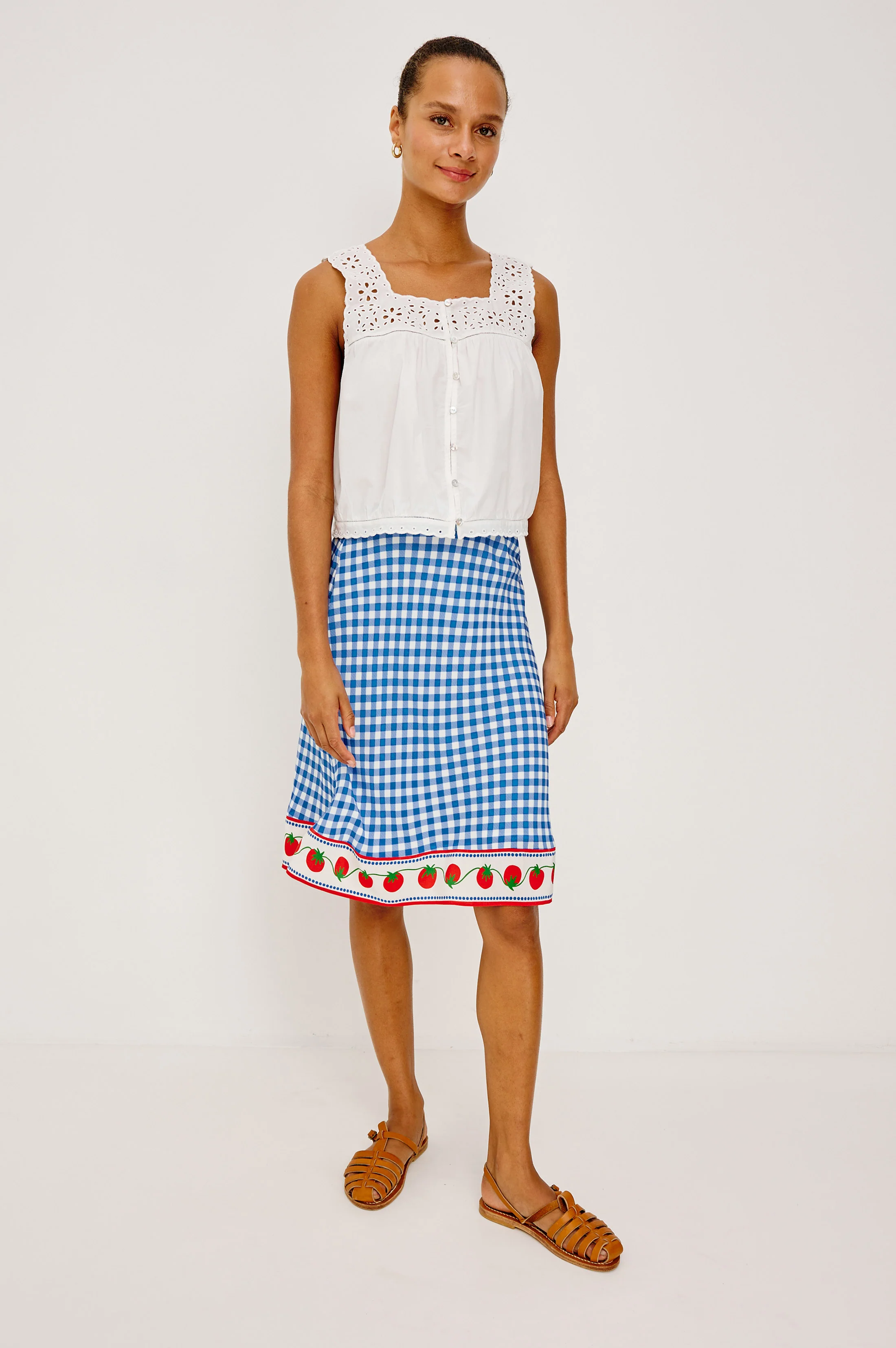 RAILS X GIADZY GRAZIA SKIRT - GINGHAM TOMATOES