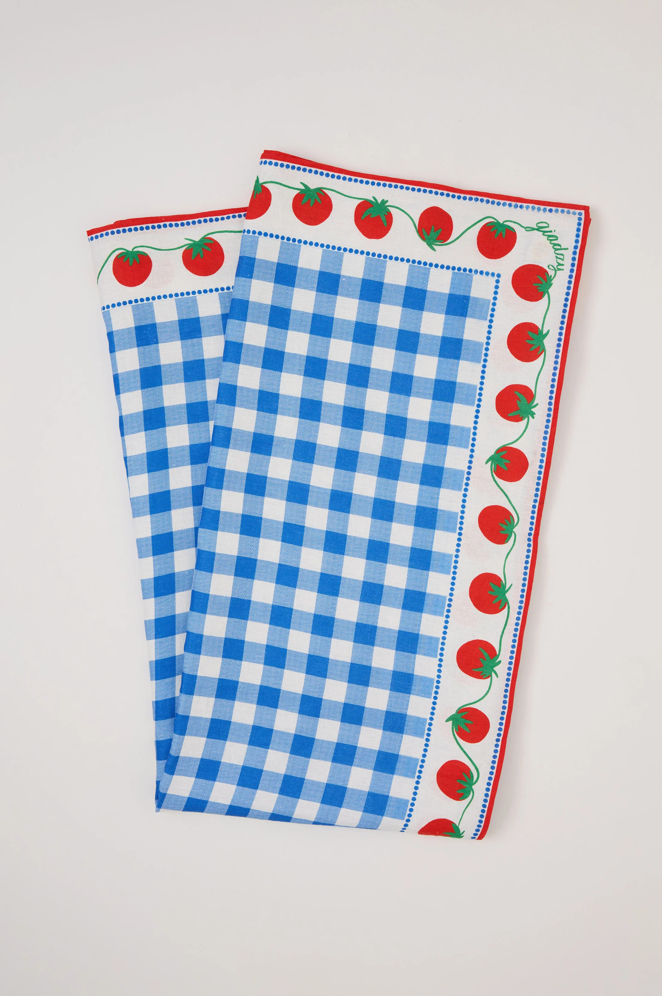 RAILS X GIADZY PRANZO TABLECLOTH - GINGHAM TOMATOES