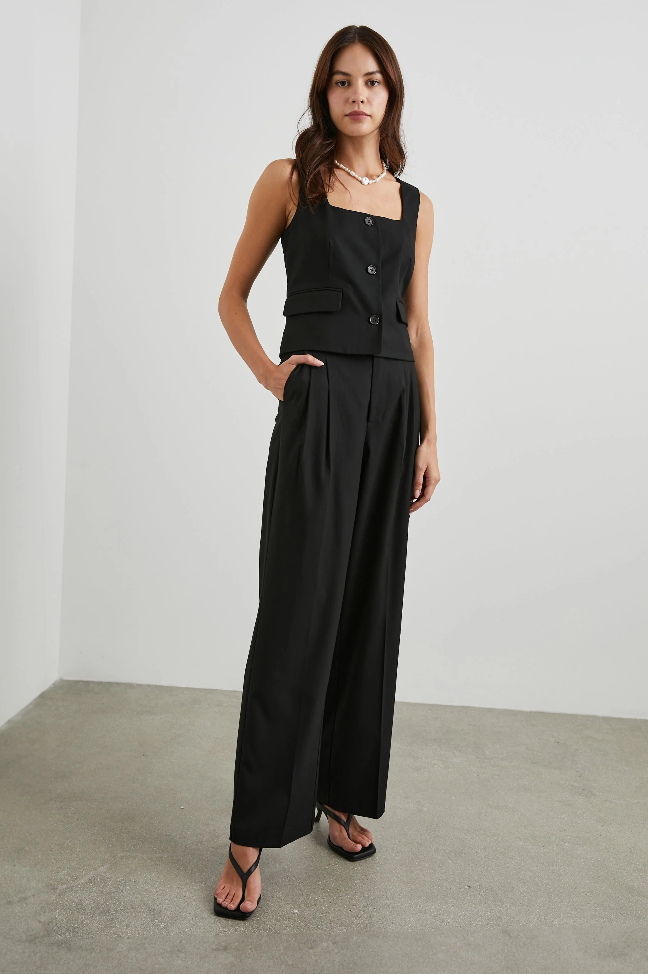 GUILIA VEST - BLACK TWILL - Image 2