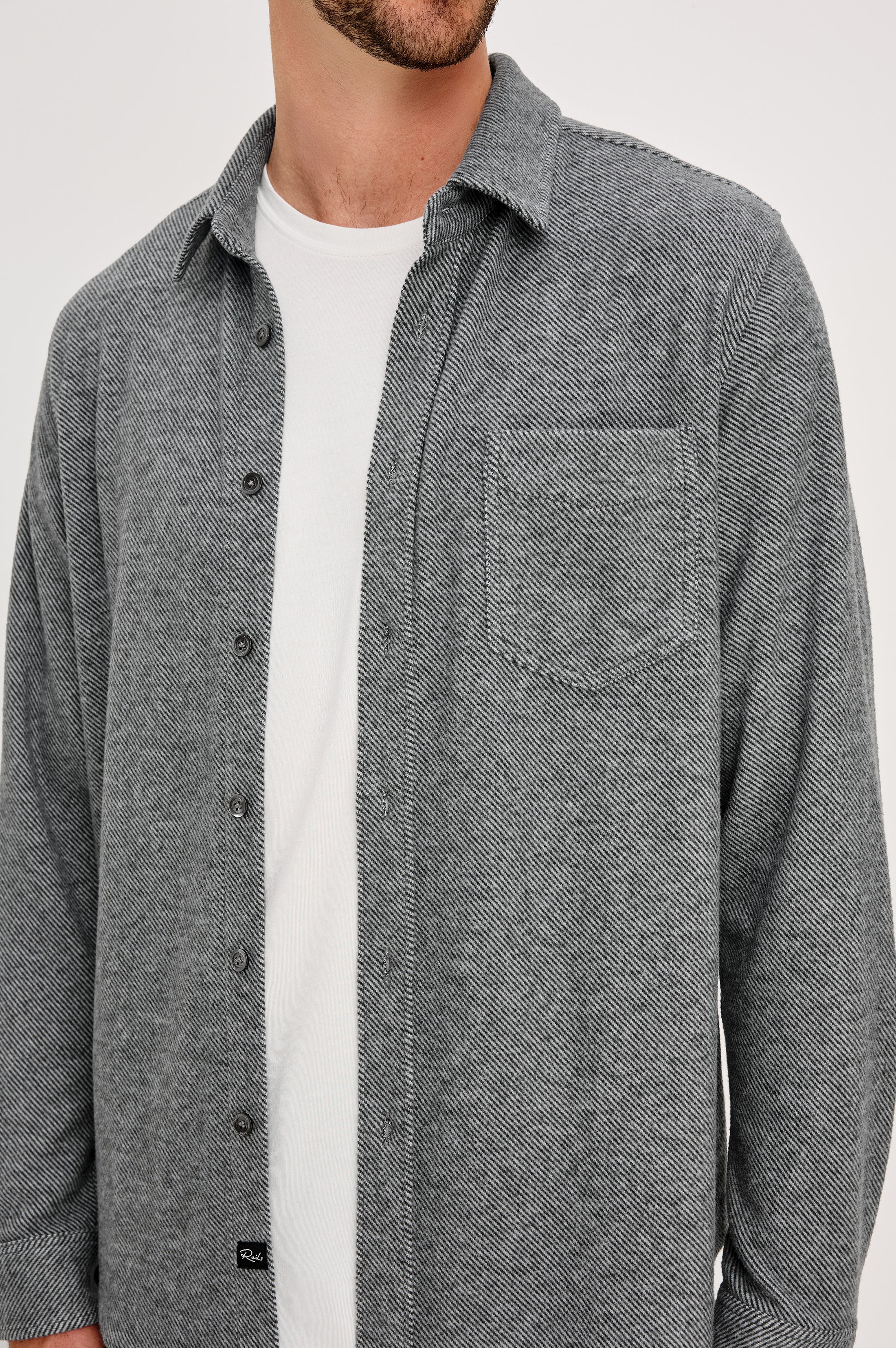 HAWKE SHIRT - CHARCOAL TWILL - Image 2