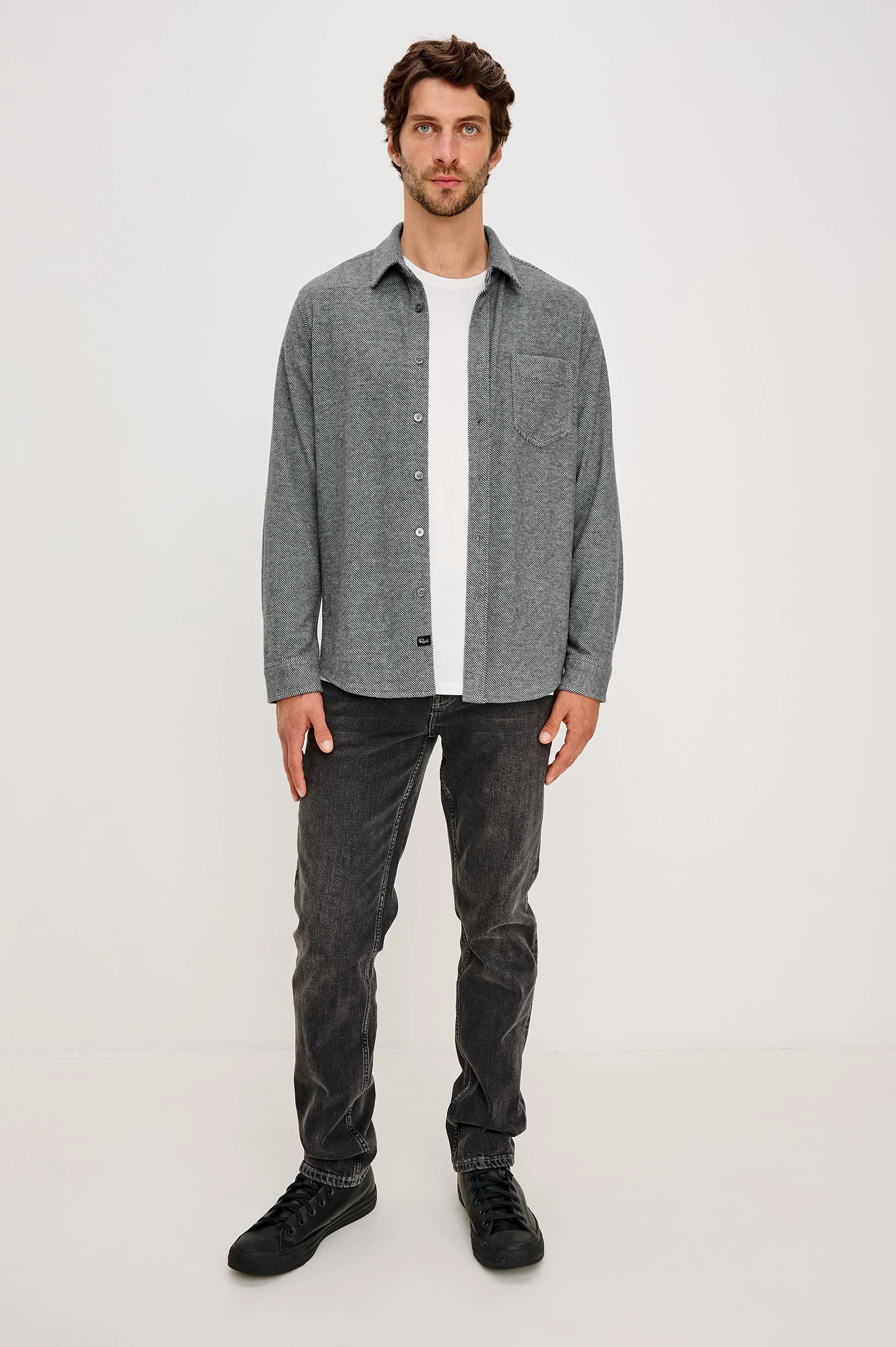 HAWKE SHIRT - CHARCOAL TWILL - Image 3