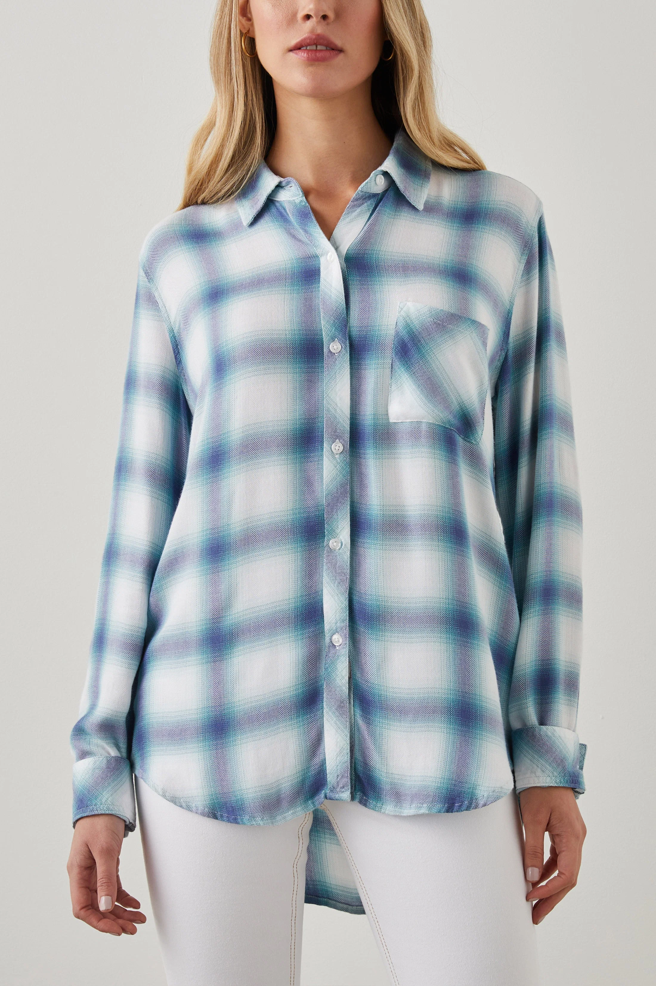 HUNTER SHIRT - WHITE INDIGO MIST