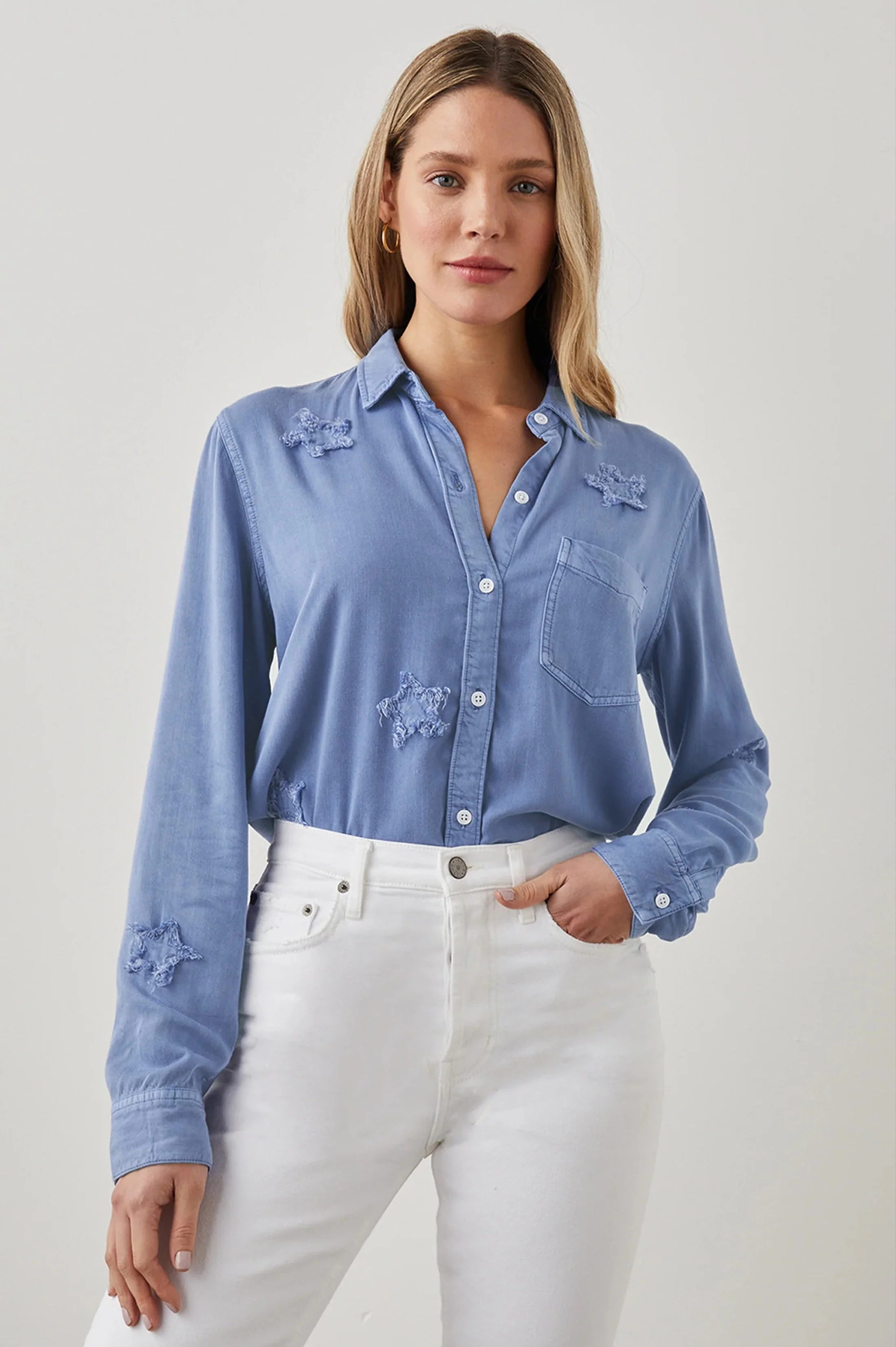 INGRID RAW SHIRT - FRENCH MILITARY STARS - Image 3