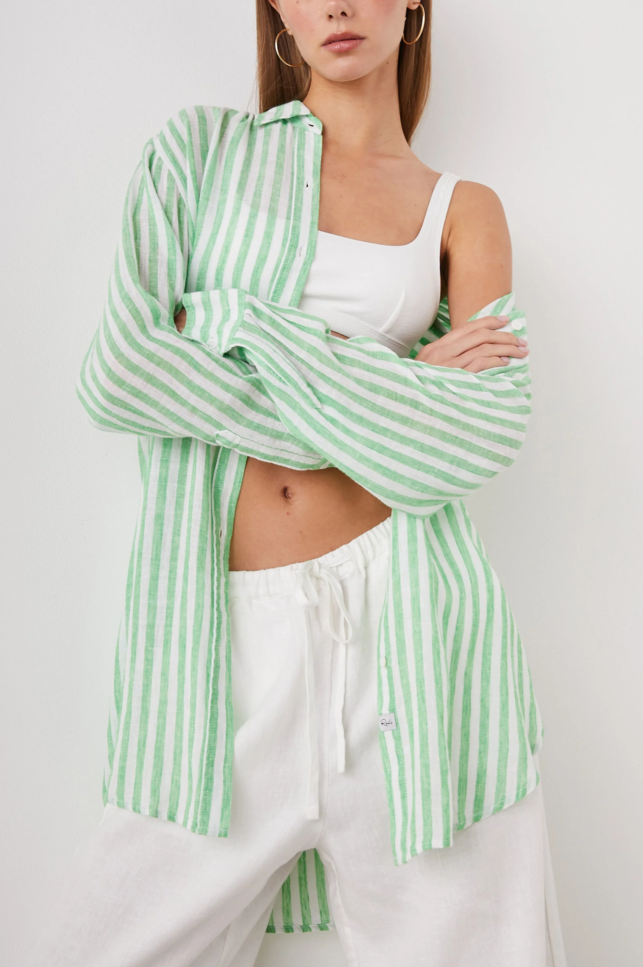 JAYLIN SHIRT - CAYMAN GREEN STRIPE