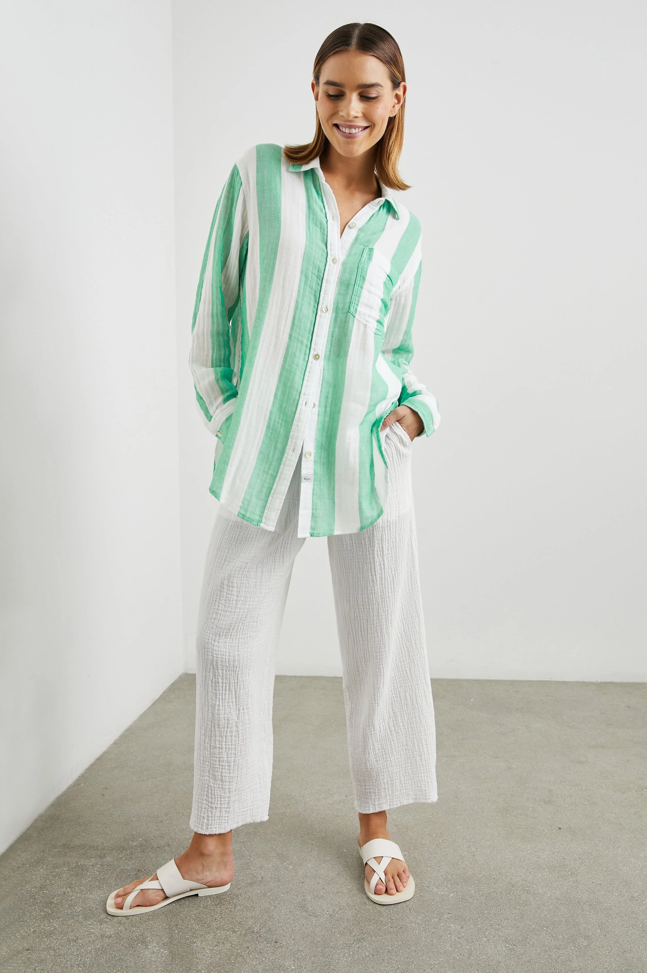 JAYLIN SHIRT - JADE STRIPE - Image 3