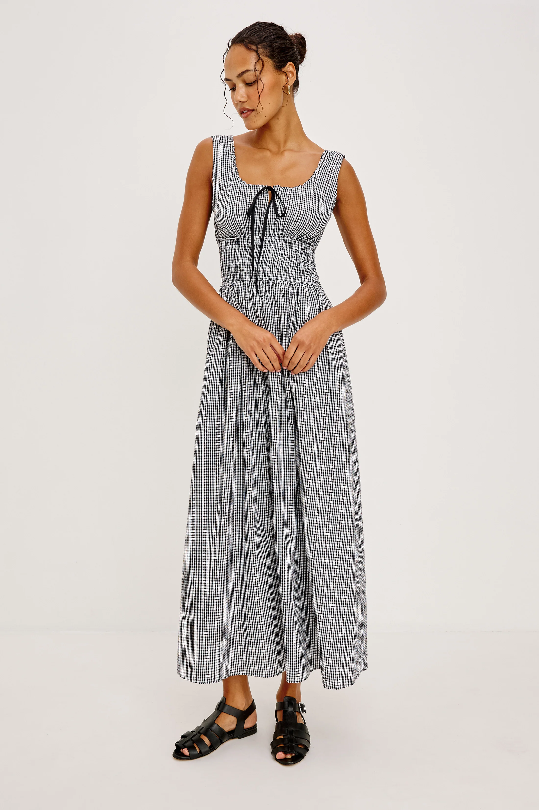 JORDIE DRESS - BLACK GINGHAM