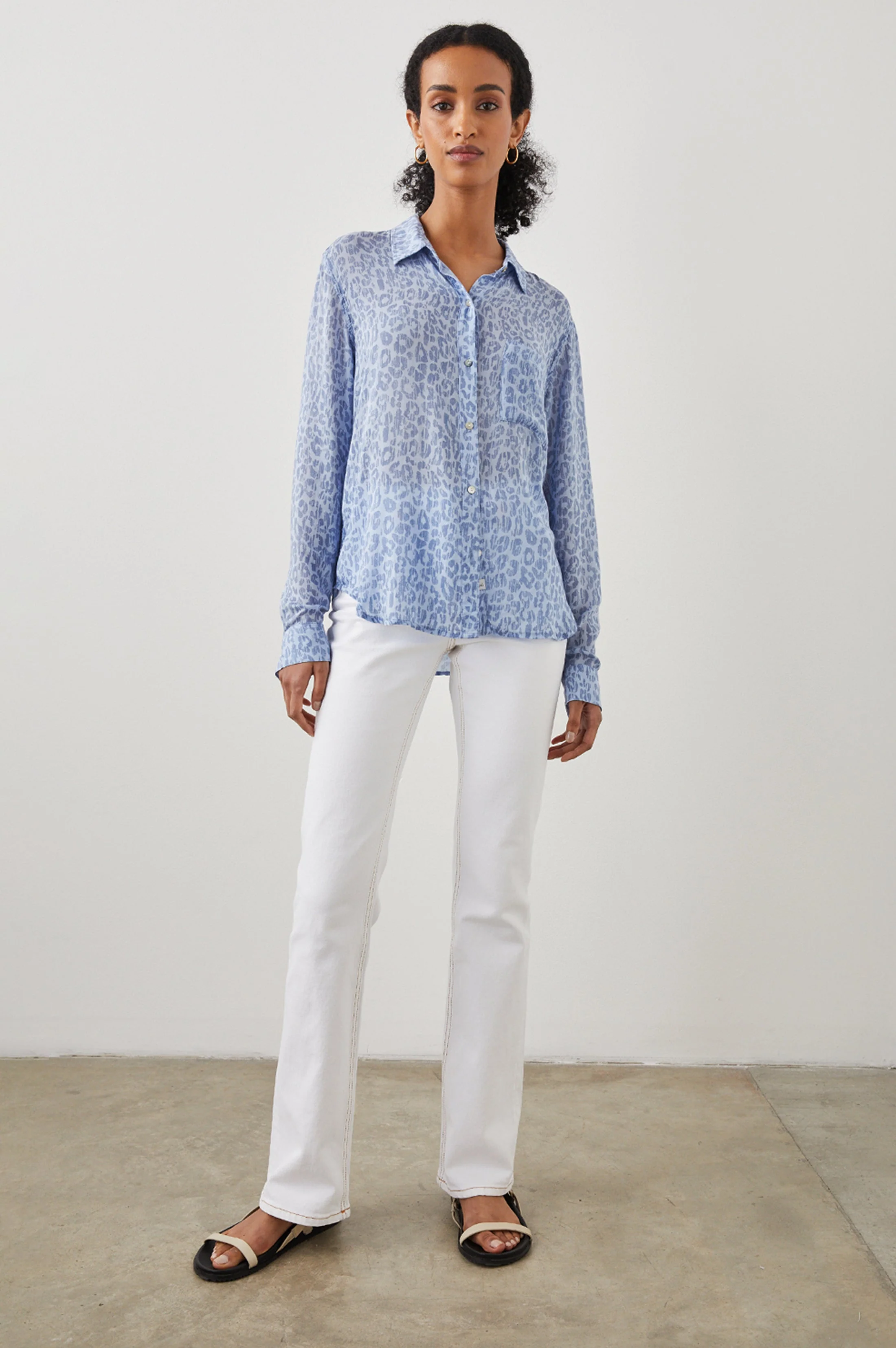 JOSEPHINE SHIRT - BLUE BATIK CHEETAH - Image 3