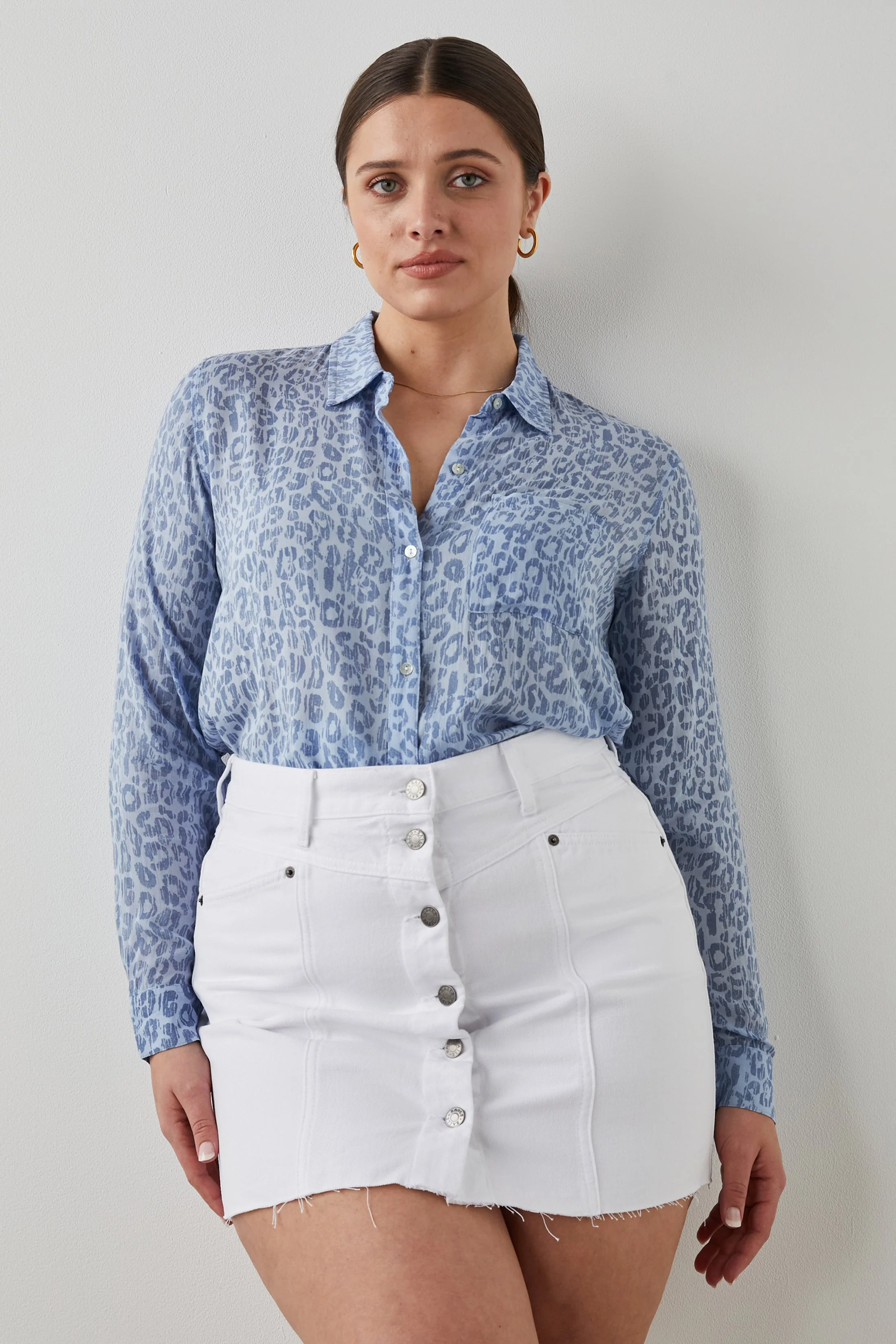 JOSEPHINE SHIRT - BLUE BATIK CHEETAH - Image 4