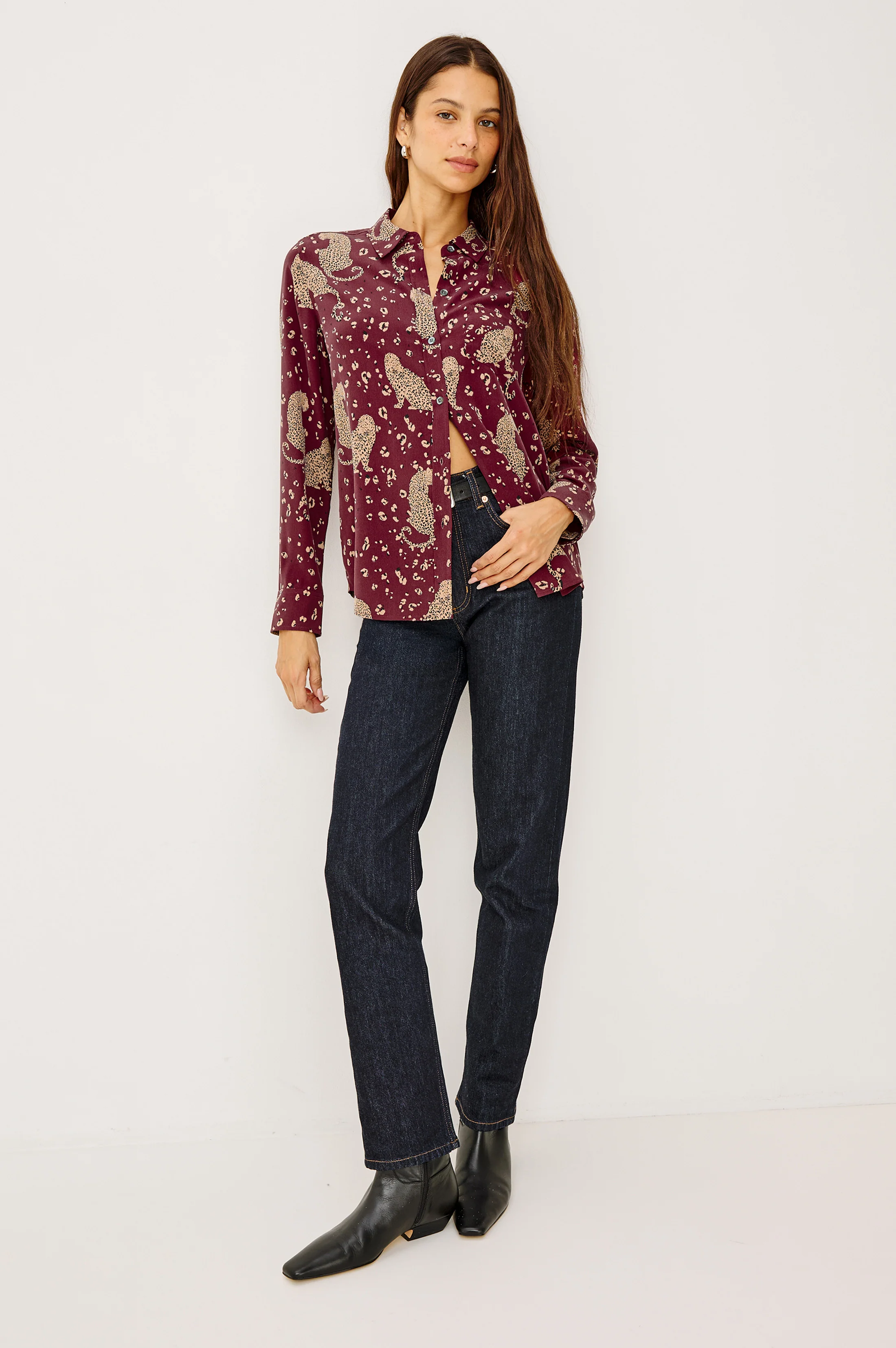 KATE SHIRT - OXBLOOD LEOPARD - Image 4