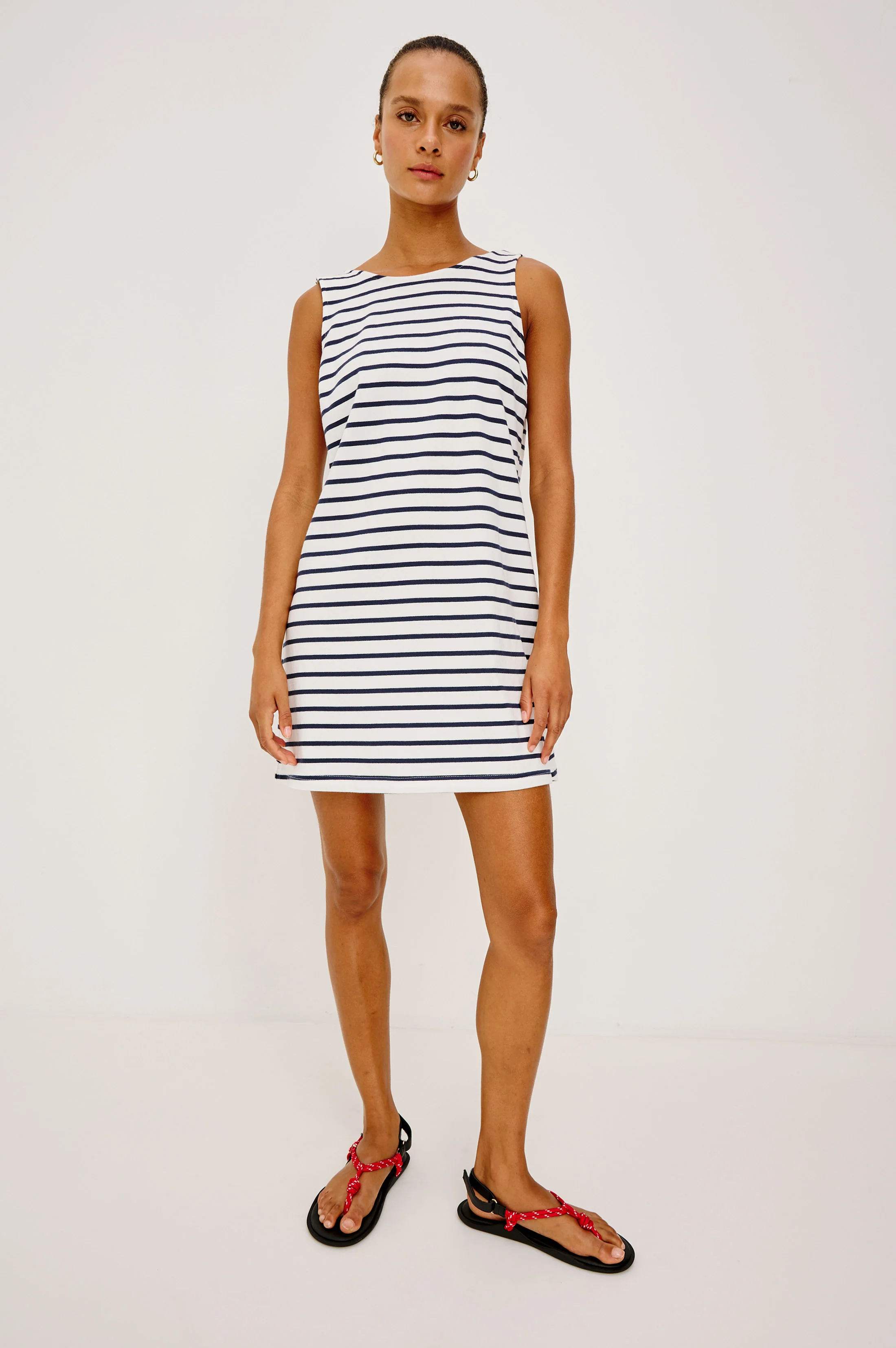 KAYLEE DRESS - IVORY NAVY STRIPE - Image 4