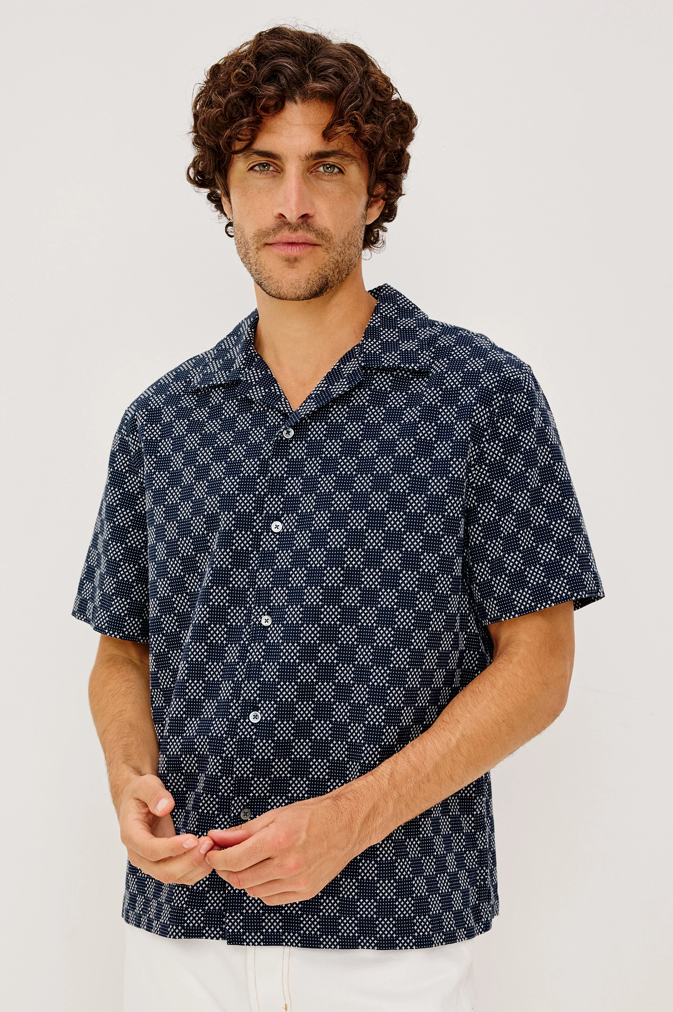 KIN SHIRT - NAVY SASHIKO