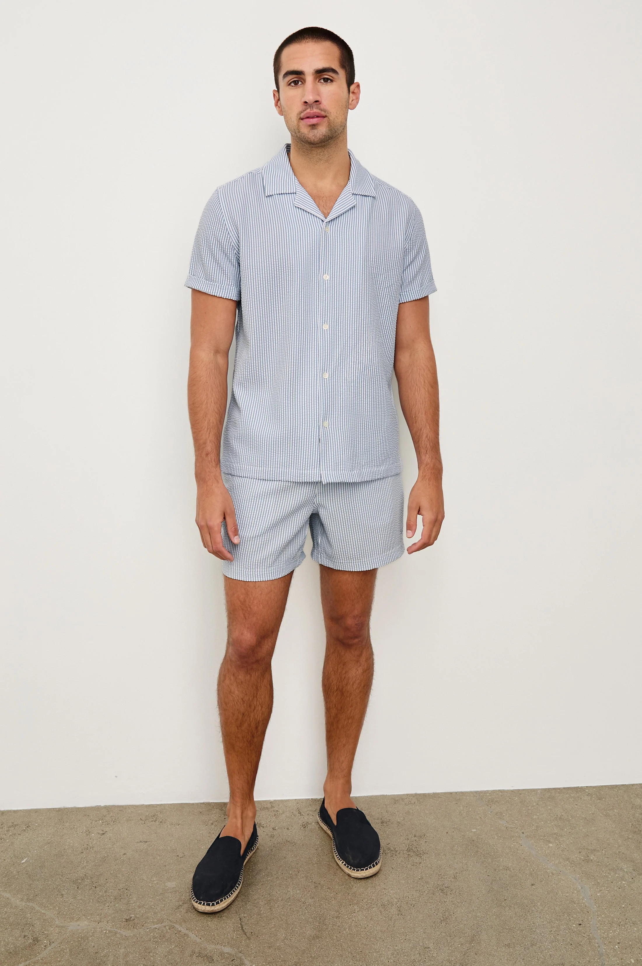 LA BREA SWIM SHORT - BLUE WHITE SEERSUCKER - Image 4