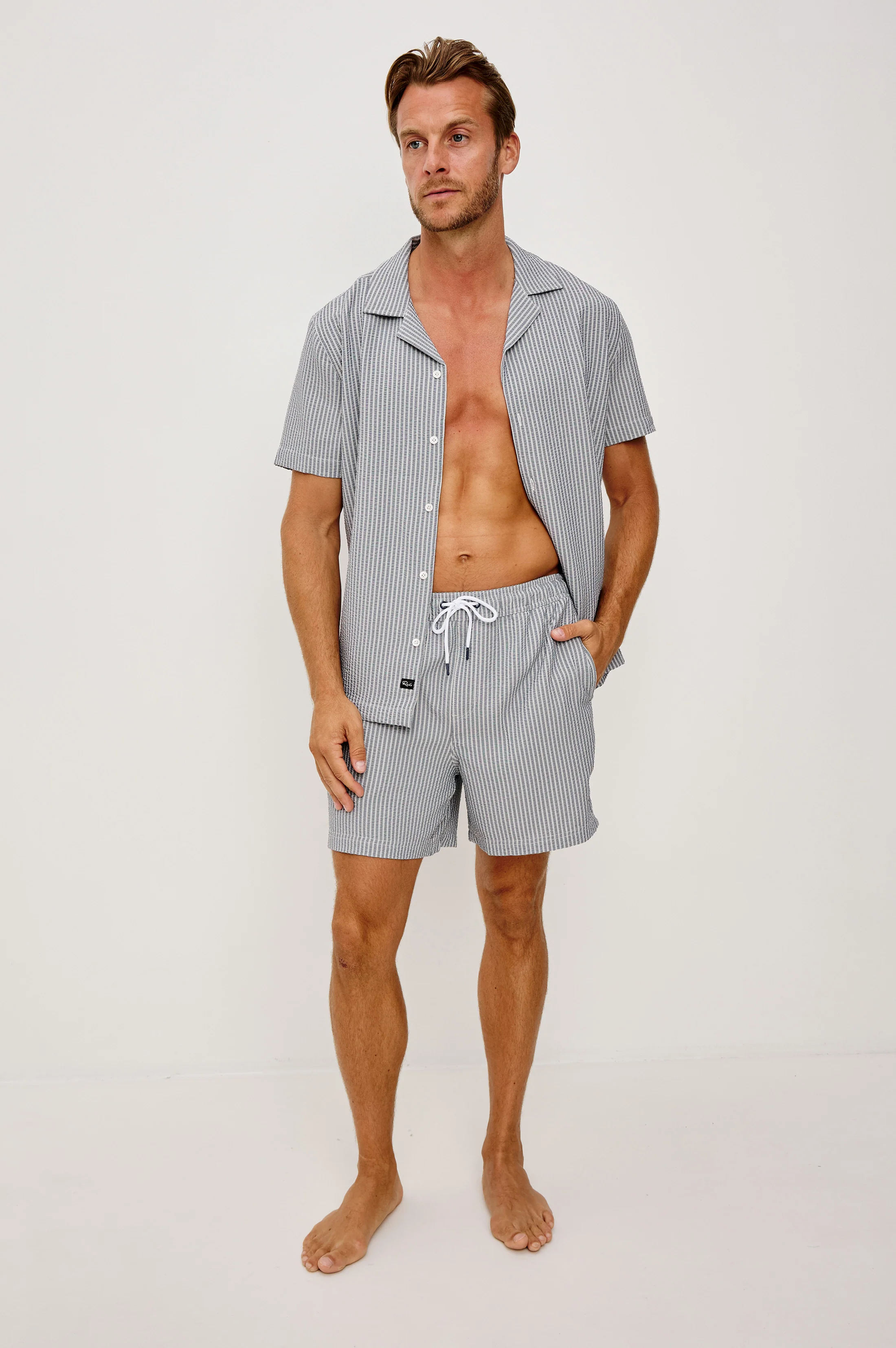 LA BREA SWIM SHORT - NAVY DECK STRIPE - Image 3