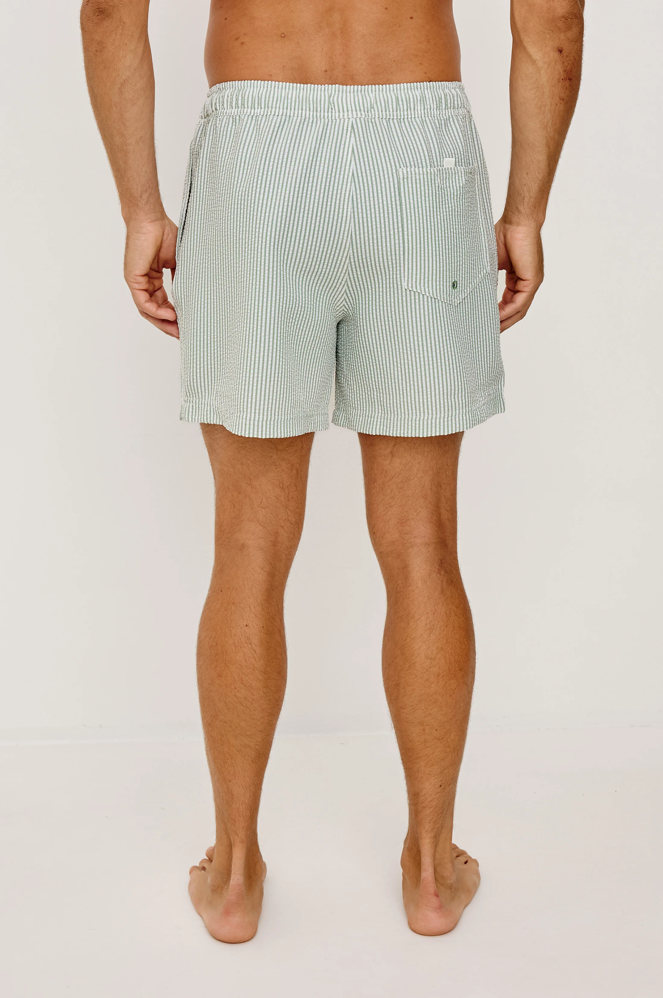 LA BREA SWIM SHORT - SAGE WHITE SEERSUCKER - Image 4