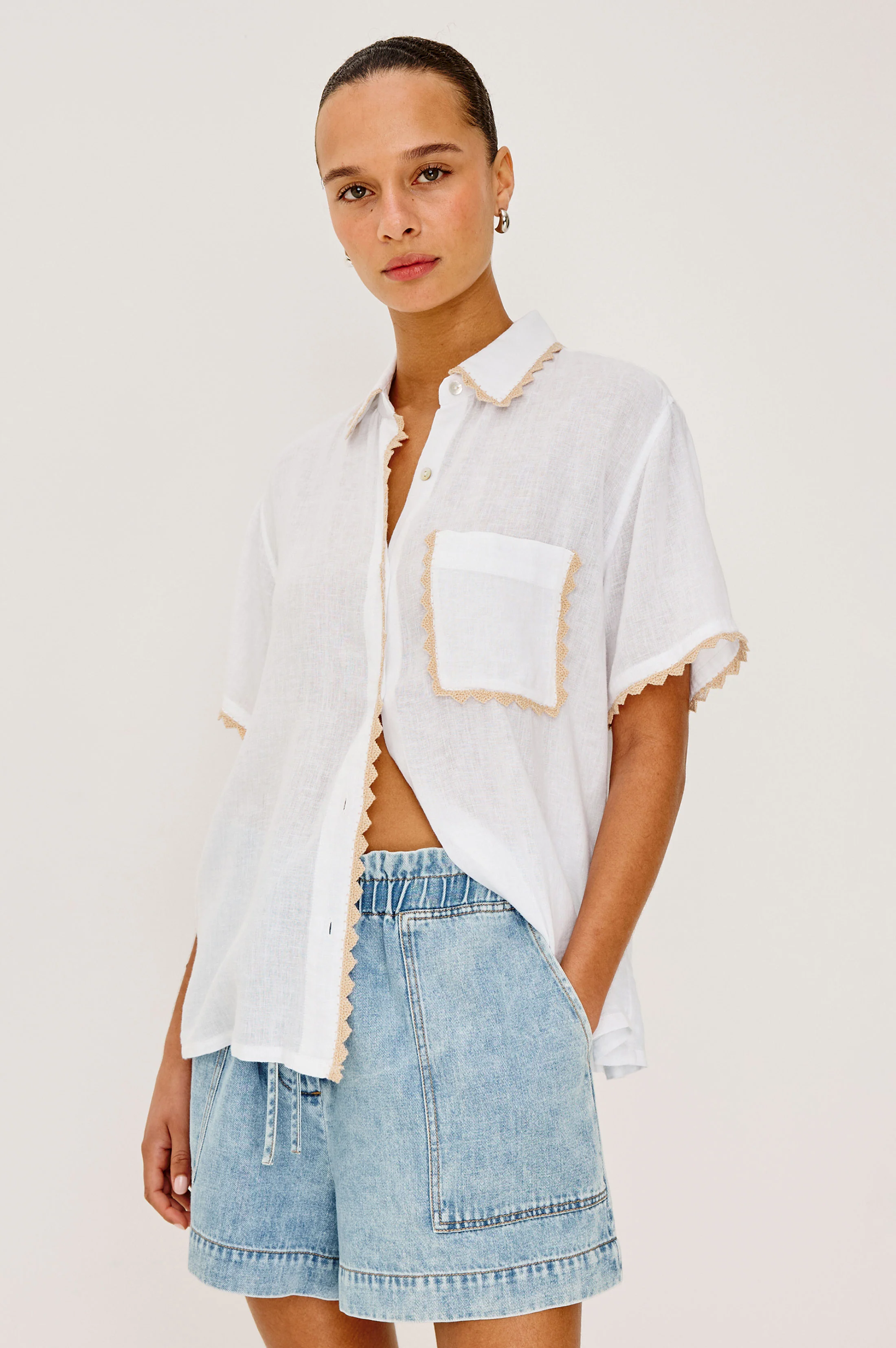 LEA SHIRT - NATURAL CROCHET