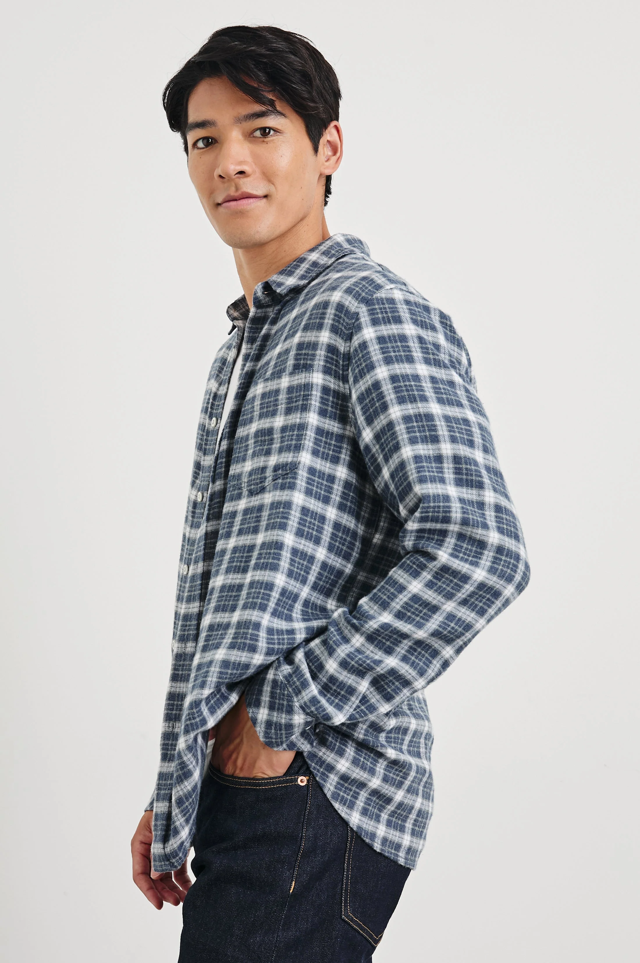 LENNOX SHIRT - DENIM WHITE GREY - Image 4