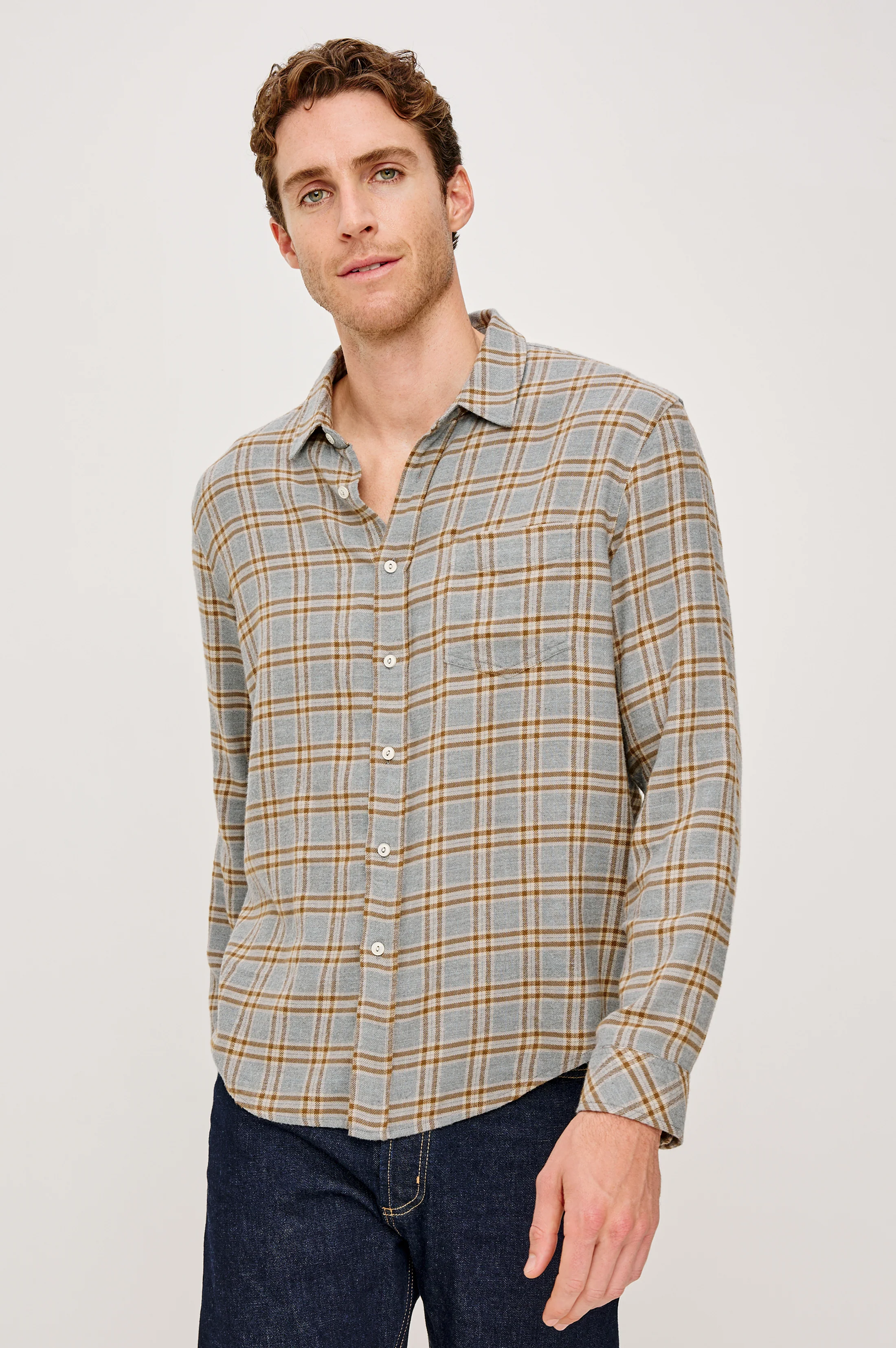 LENNOX SHIRT - SHALE TRUFFLE