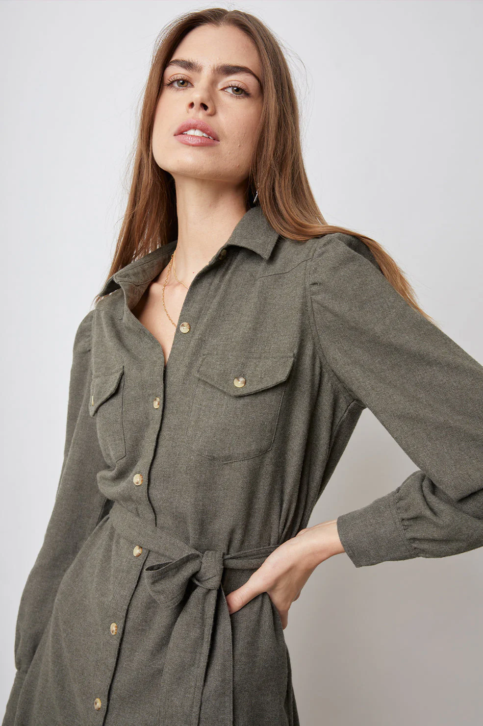 LEONA DRESS - HUNTER GREEN - Image 2